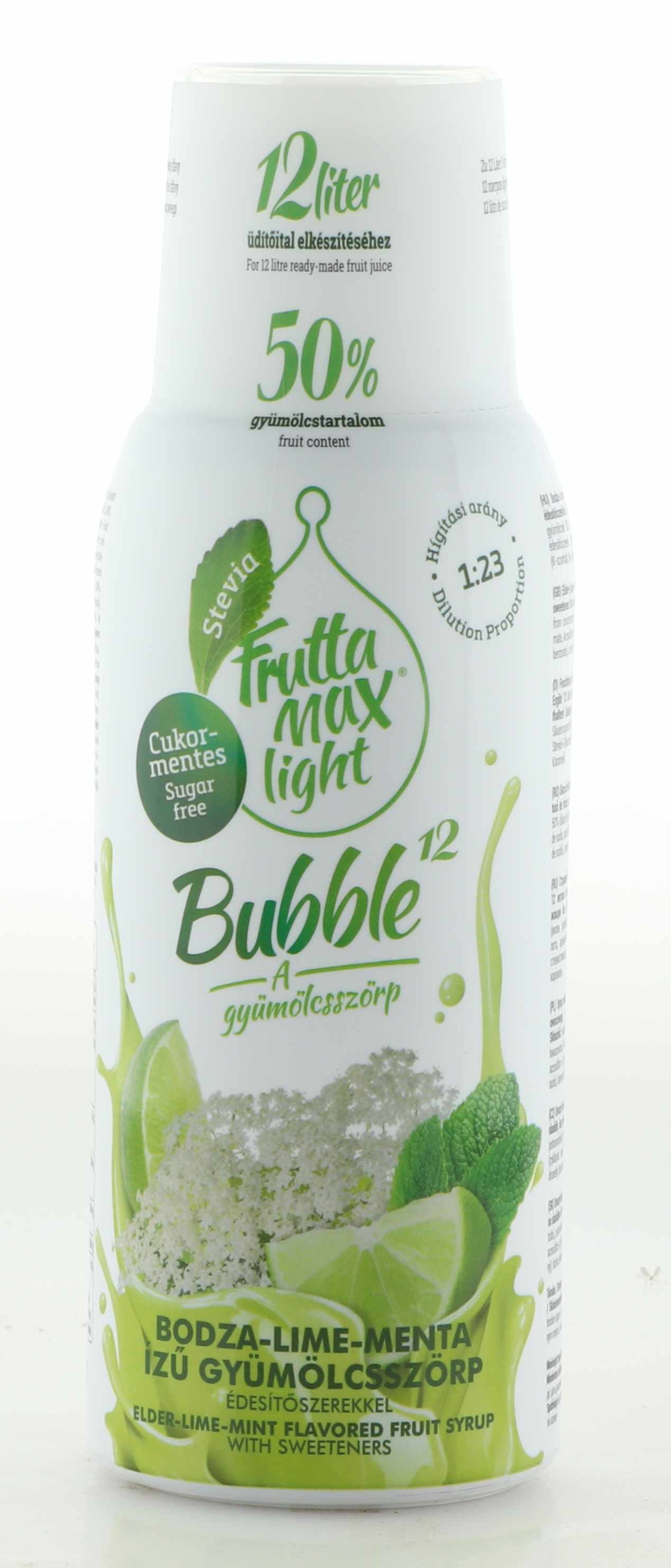 Frutta Max Light Bubble Holunderblüten- Limetten- & Minz Sirup