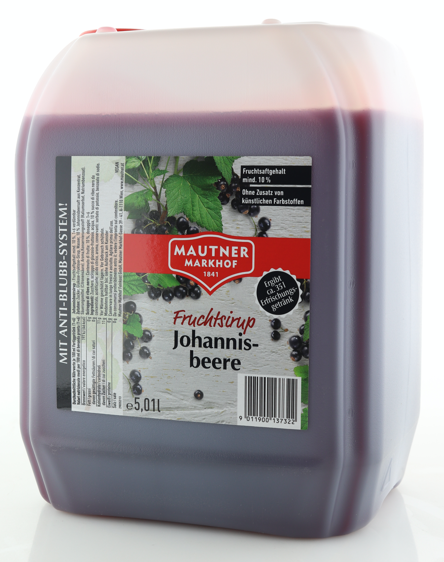 Mautner Markhof Sirup Johannisbeere / Cassis 5L Kanister