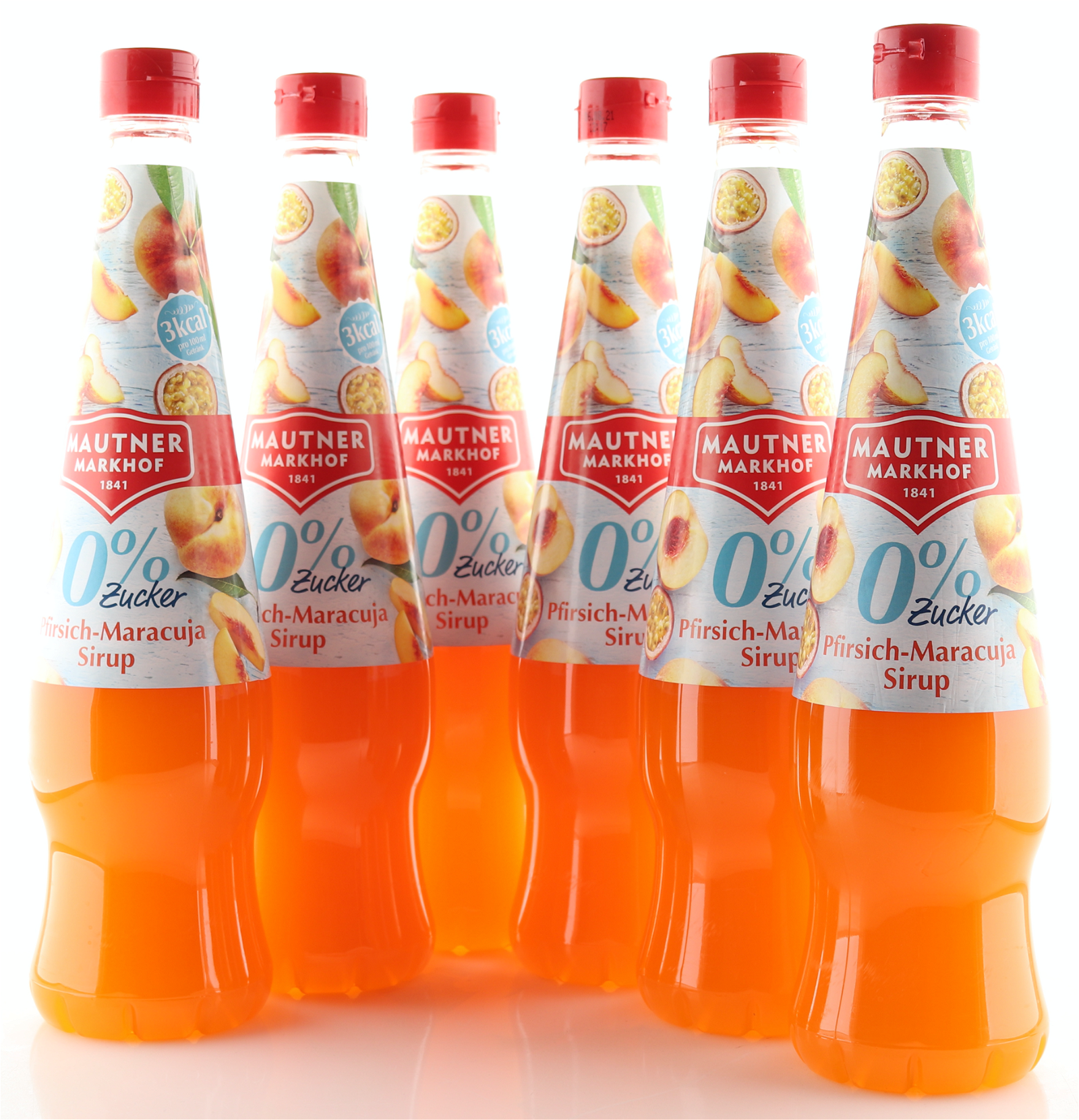 6 X Mautner Markhof 0% Zucker Sirup Pfirsich-Maracuja