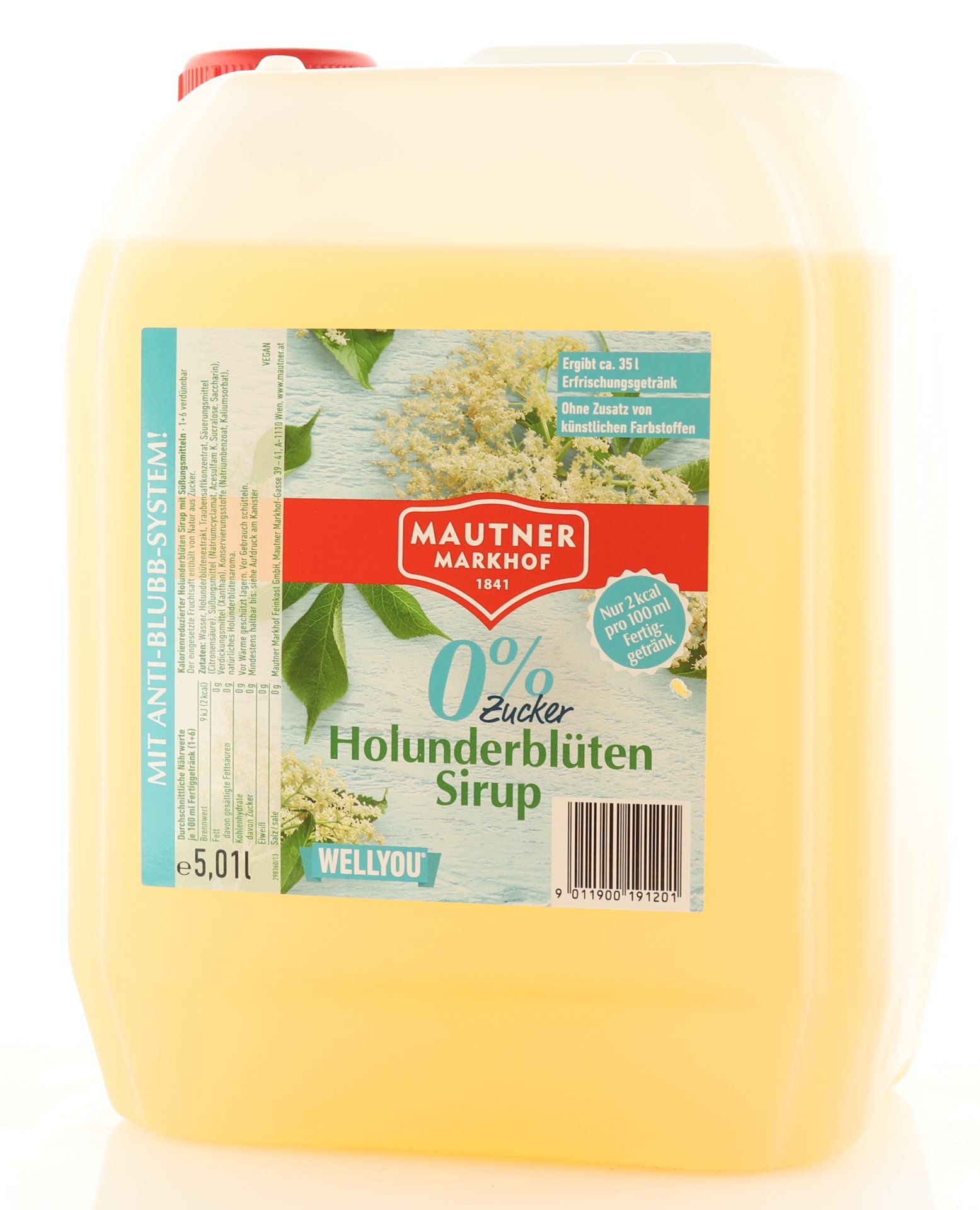 Mautner Markhof 0% Zucker Sirup Holunderblüte 5L Kanister