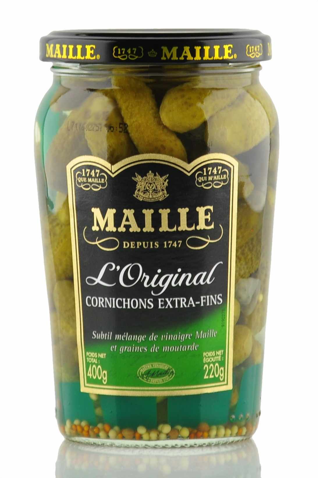 Maille Mini Gurken Cornichons L Original Extra Fins 400g / Atg. 220g