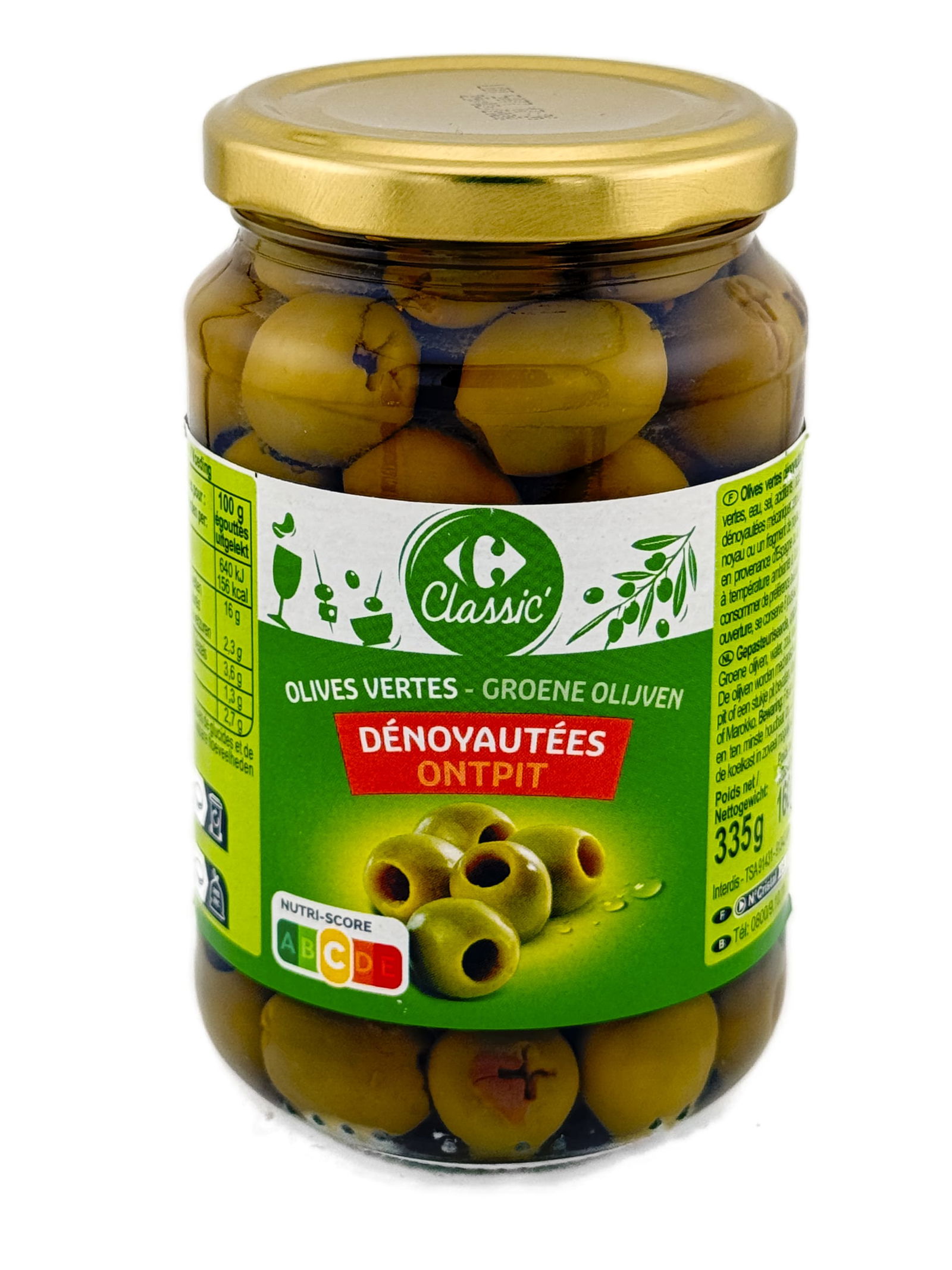 Carrefour Classic Entkernte grüne Oliven 160g