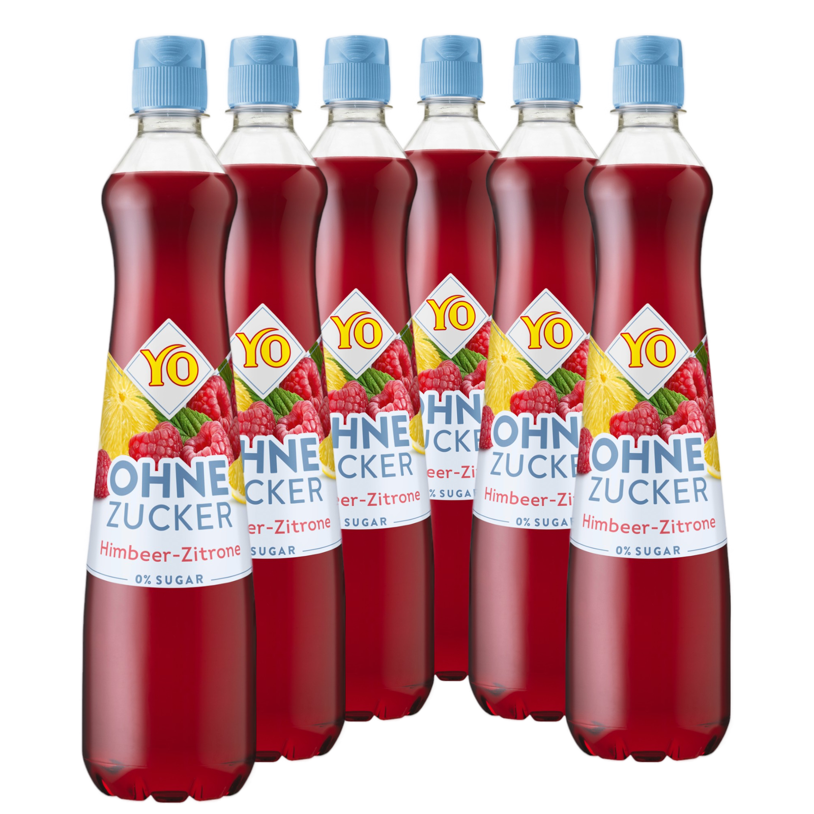 6 × YO Sirup Himbeer-Zitrone ohne Zucker
