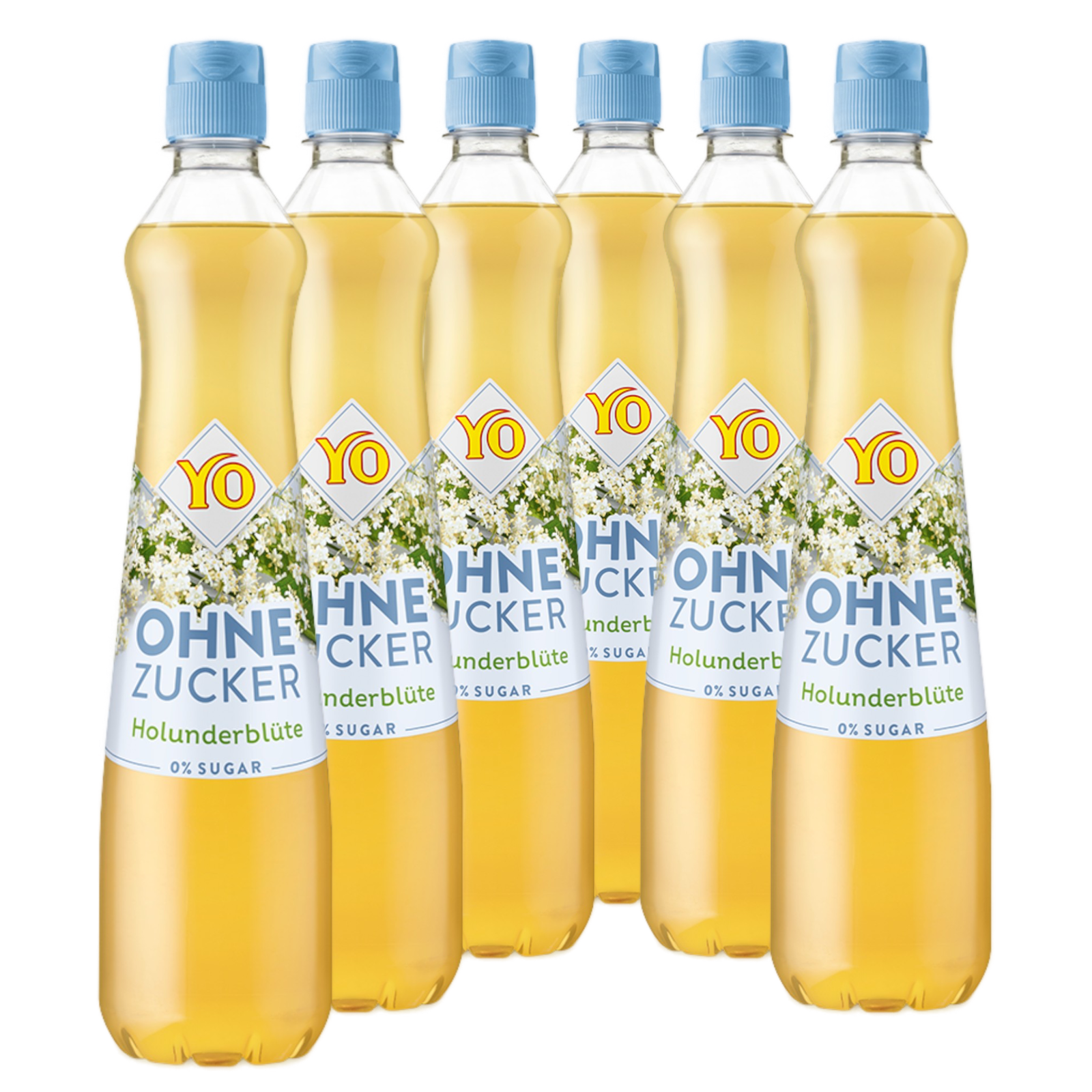 6 × YO Sirup Holunderblüte ohne Zucker