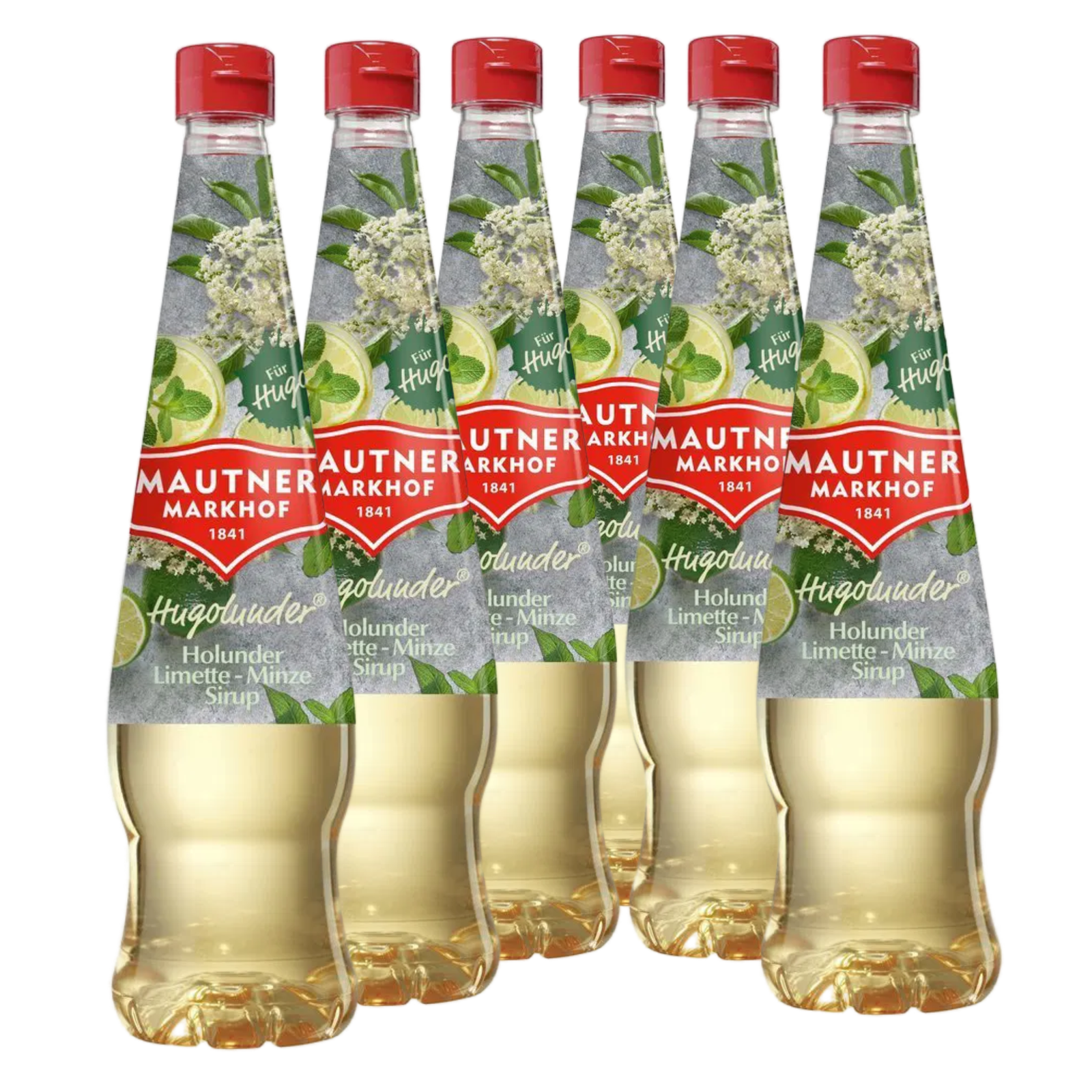 6 × Mautner Markhof Sirup Hugolunder® Holunder Limette Minze