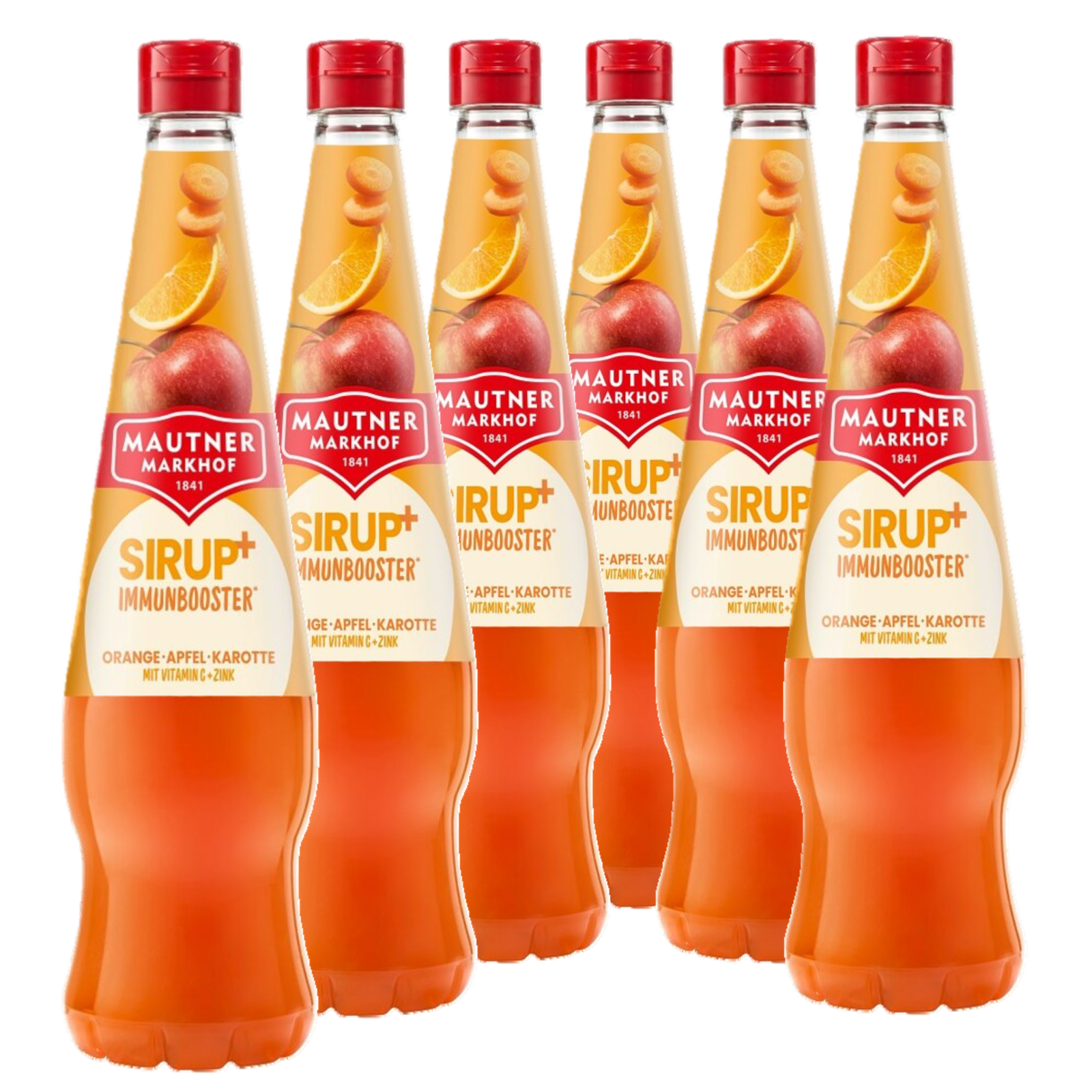 6 × Mautner Markhof Sirup+ Immunbooster Orange-Apfel-Karotte