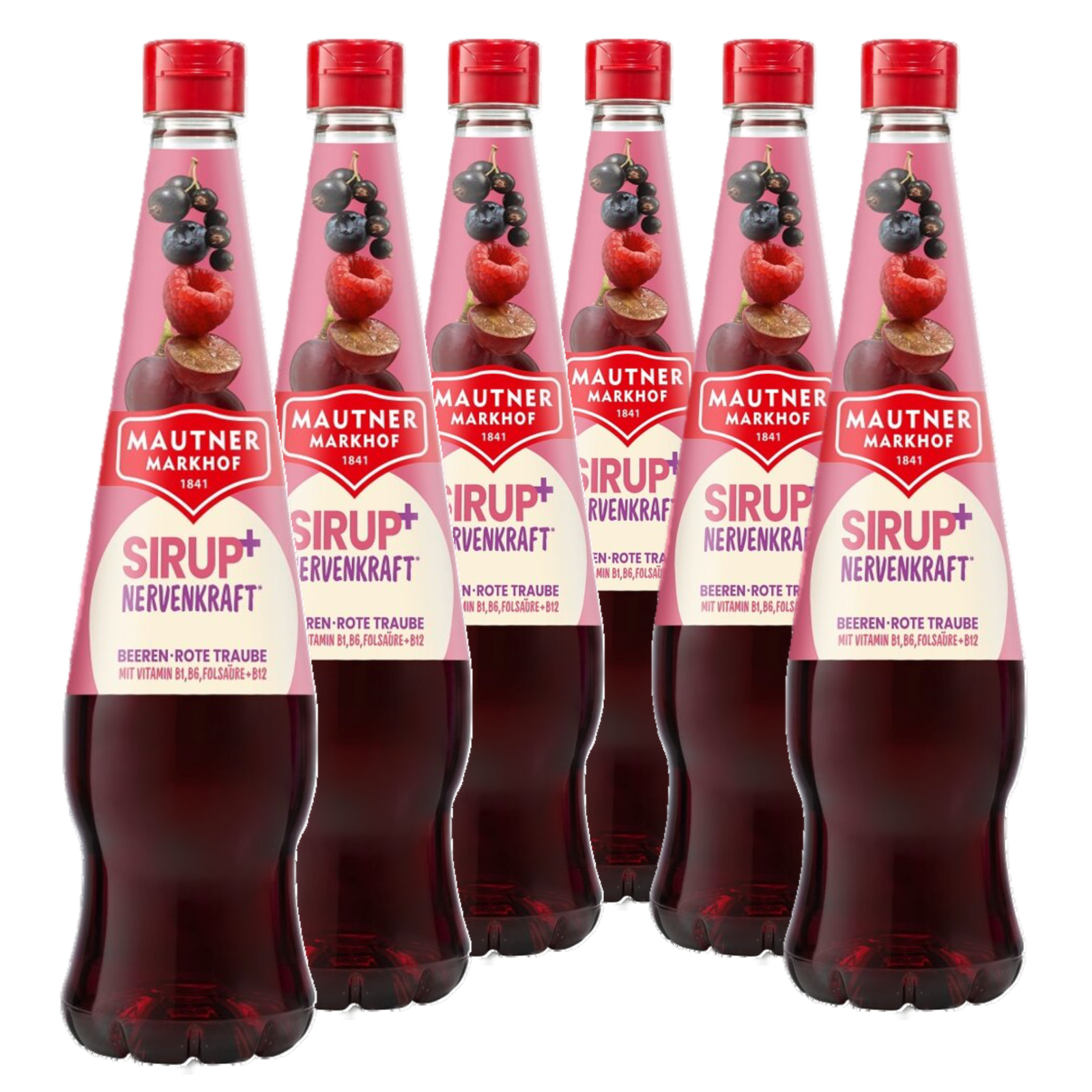 6 × Mautner Markhof Sirup+ Nervenkraft Beeren-rote Traube