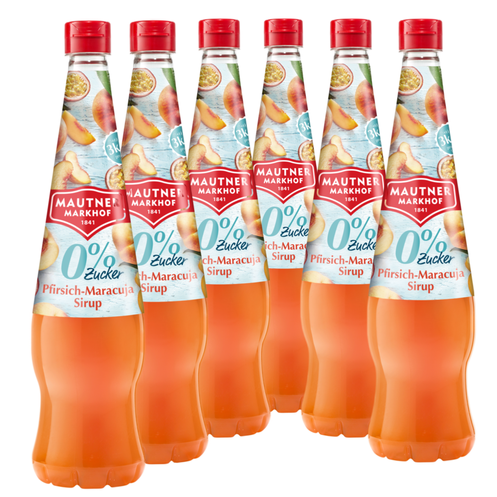 6 x Mautner Markhof 0% Zucker Sirup Pfirsich-Maracuja