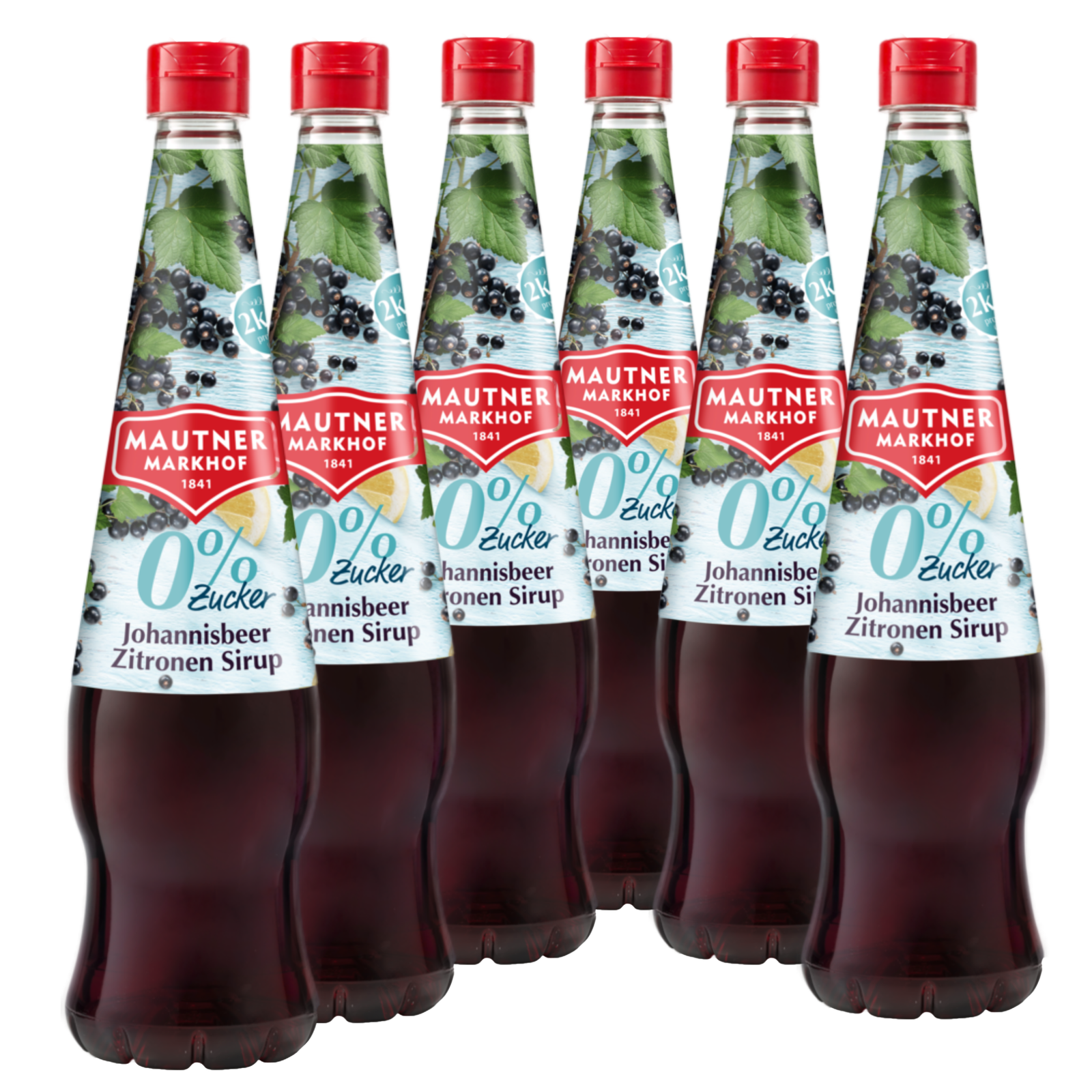 6 X Mautner Markhof 0% Zucker Sirup Johannisbeere - Zitrone