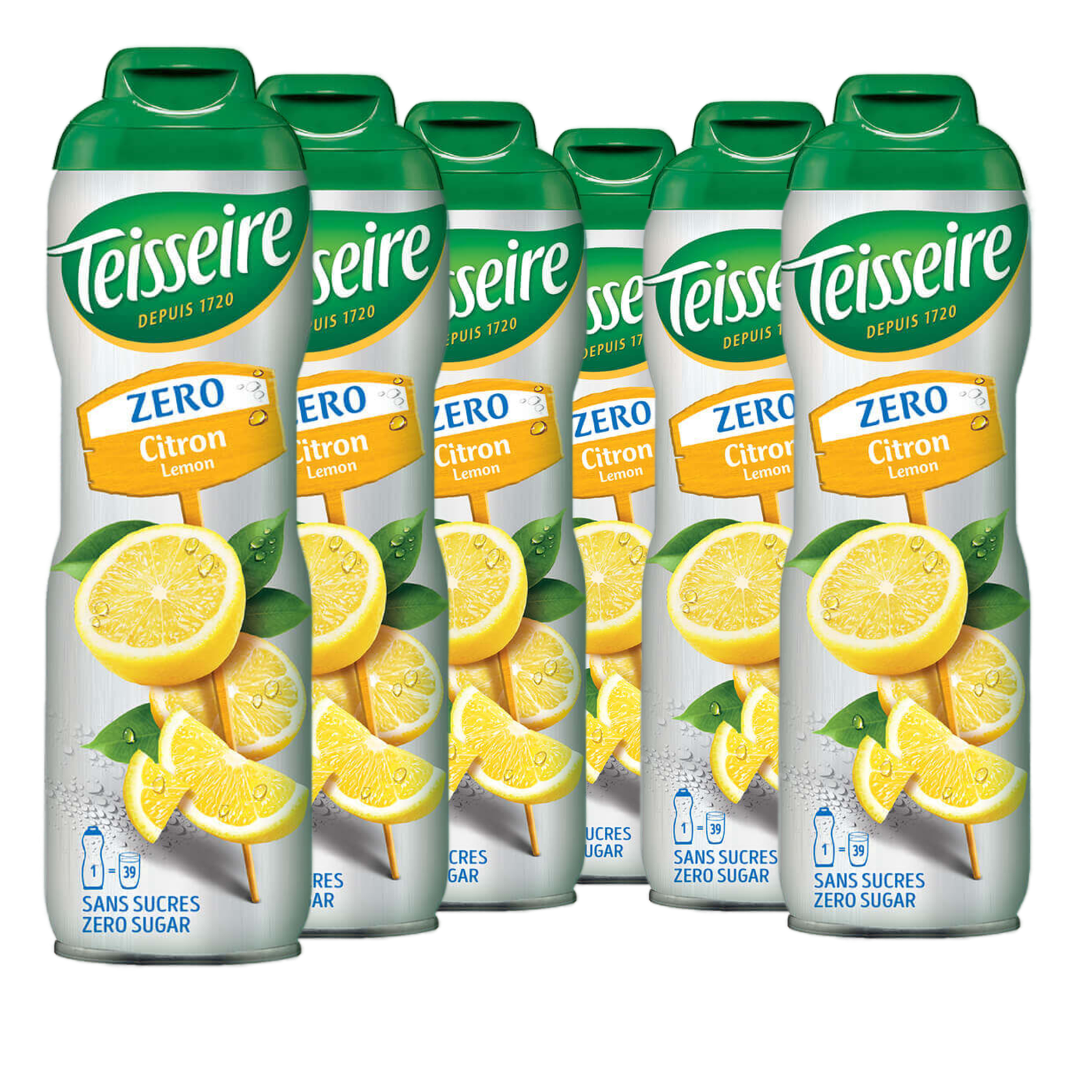6 × Teisseire Zero Sirup Zitrone 600ml