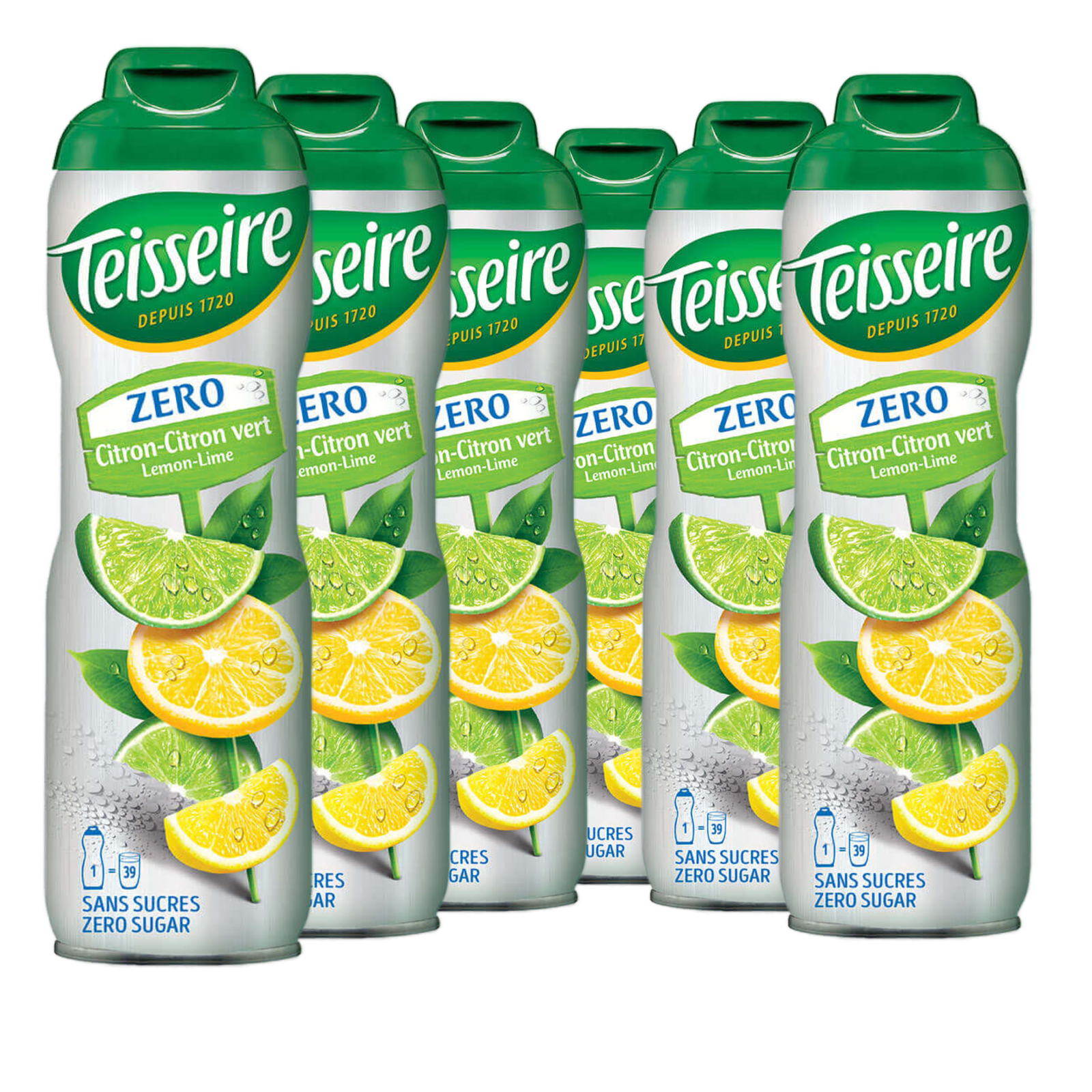 6 × Teisseire Zero Sirup Zitrone-Limette 600ml