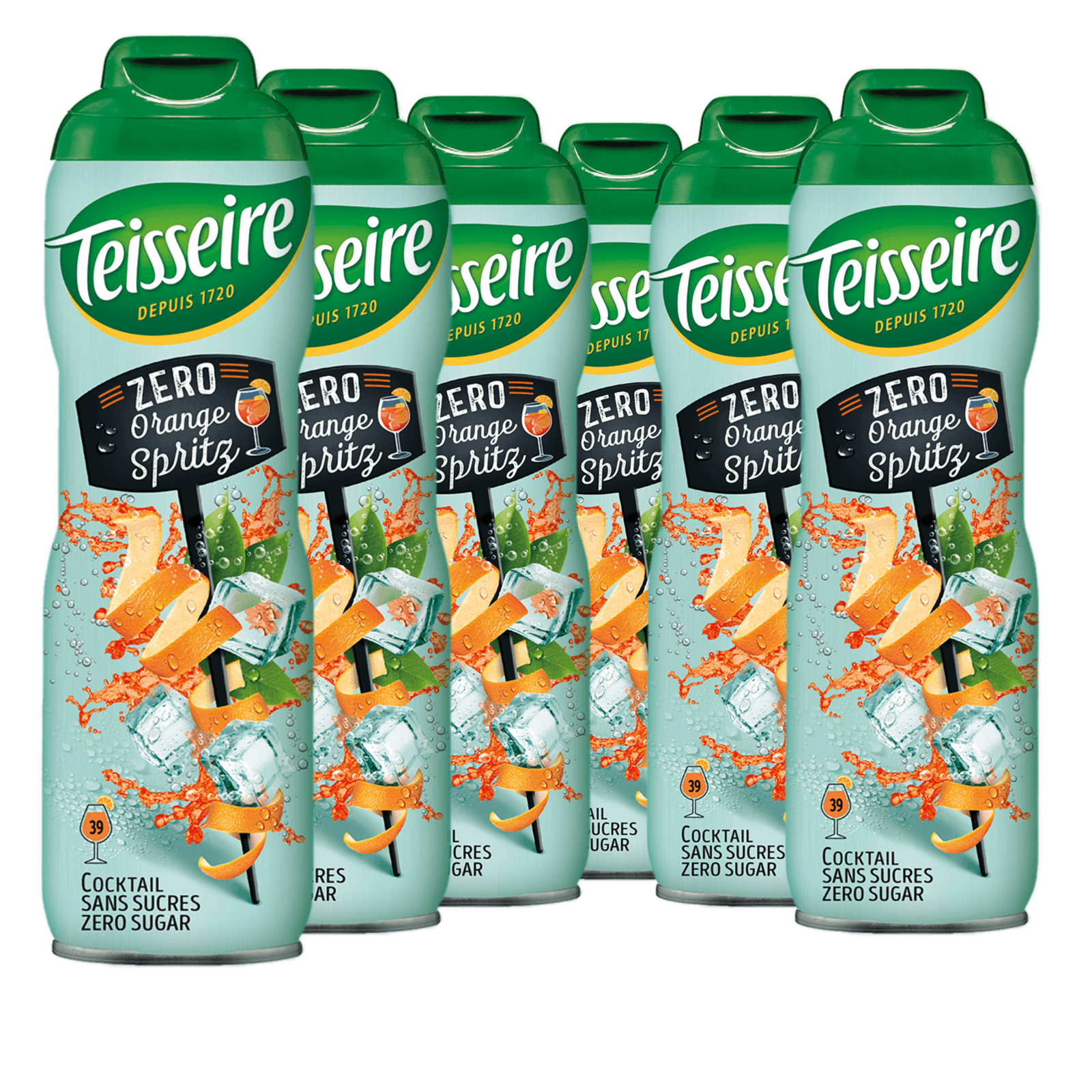 6 × Teisseire Cocktail Zero Sirup Orange Spritz 600ml