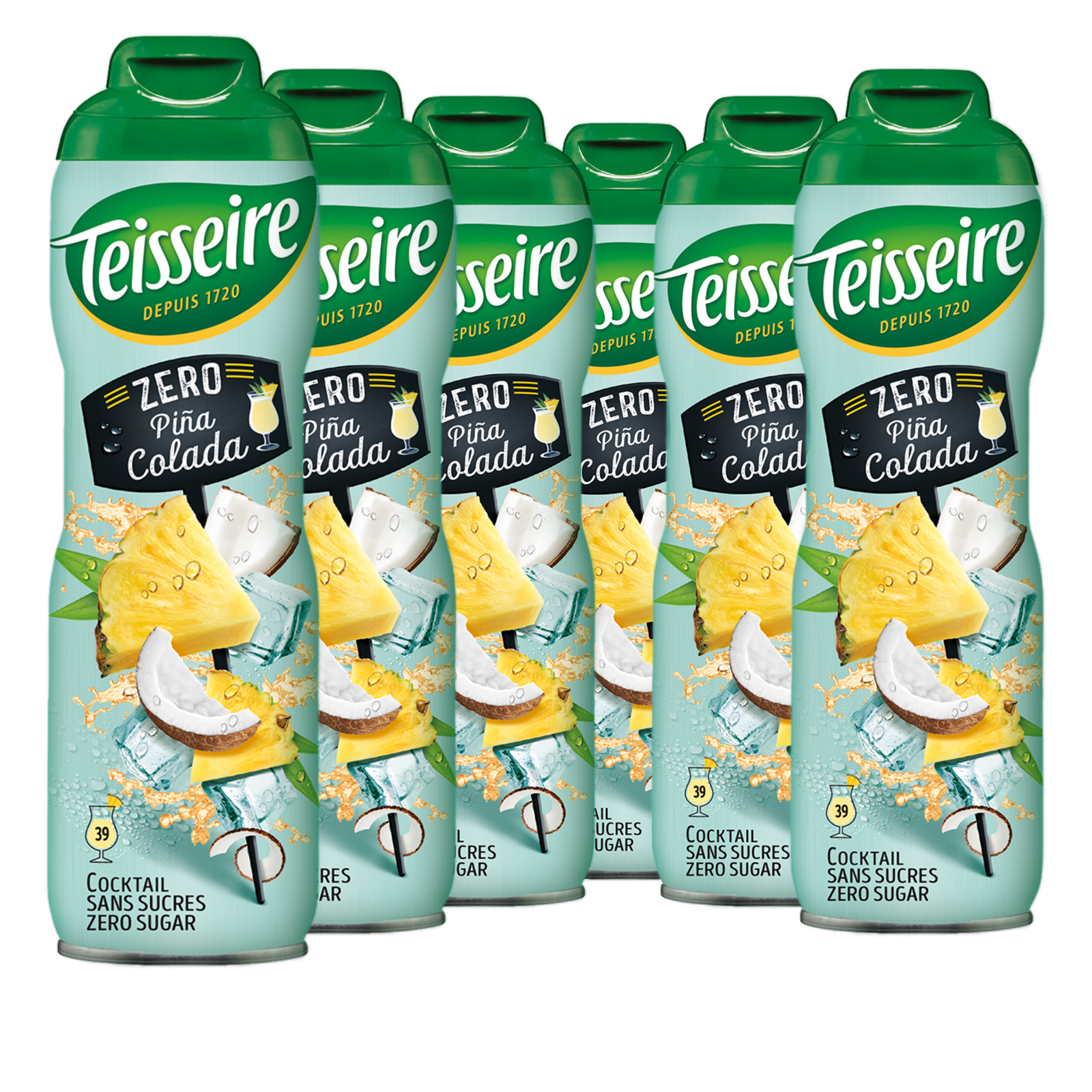 6 × Teisseire Cocktail Zero Sirup Piña Colada 600ml