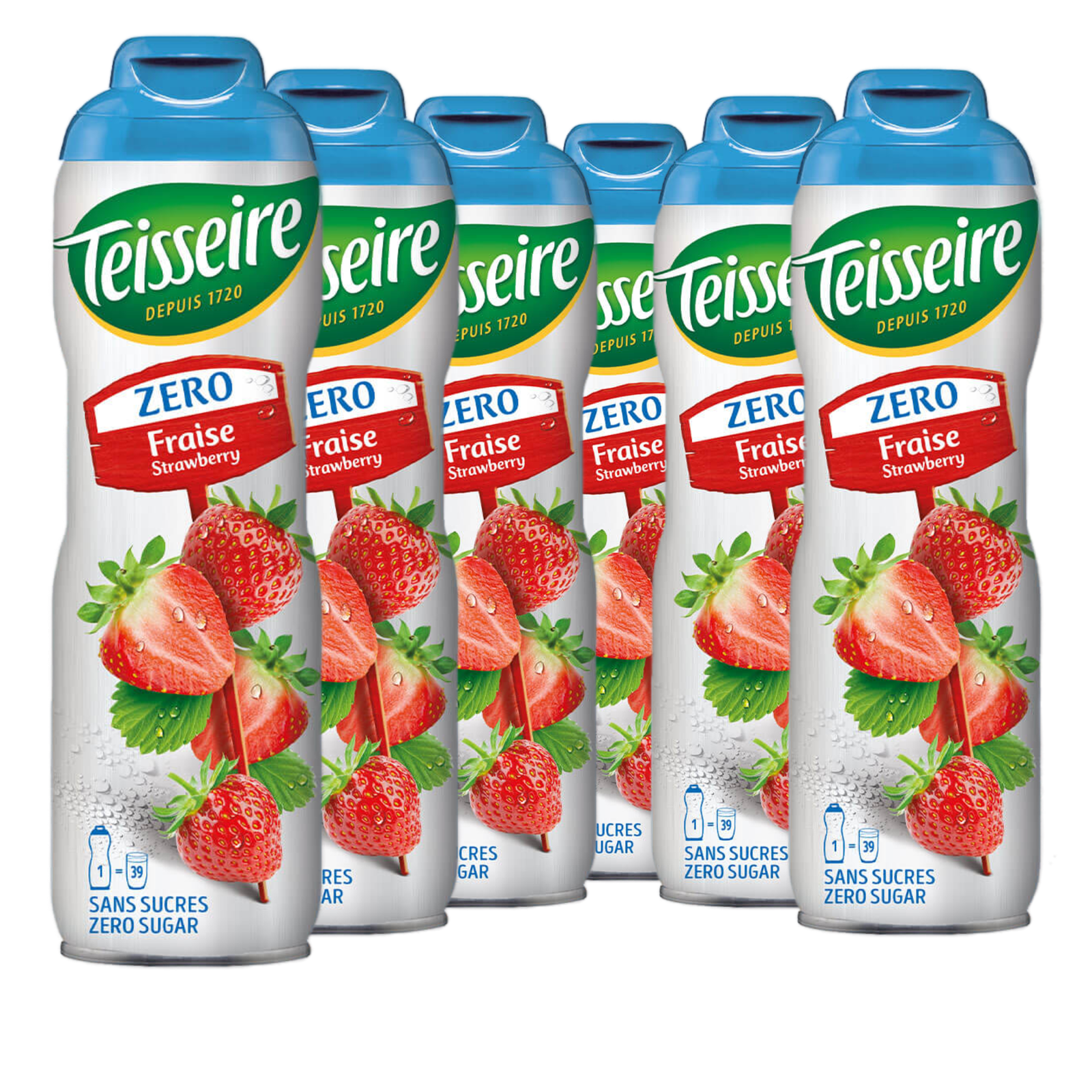 6 × Teisseire Zero Sirup Erdbeere 600ml