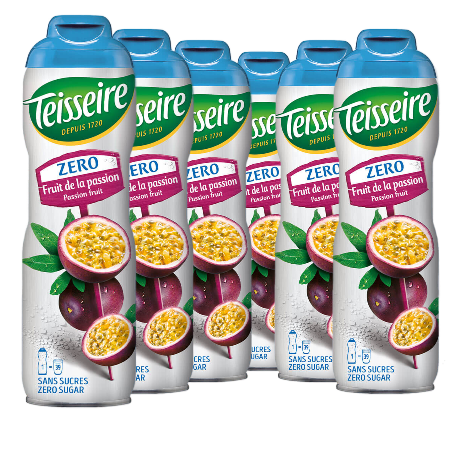 6 × Teisseire Zero Sirup Maracuja - Passionsfrucht 600ml