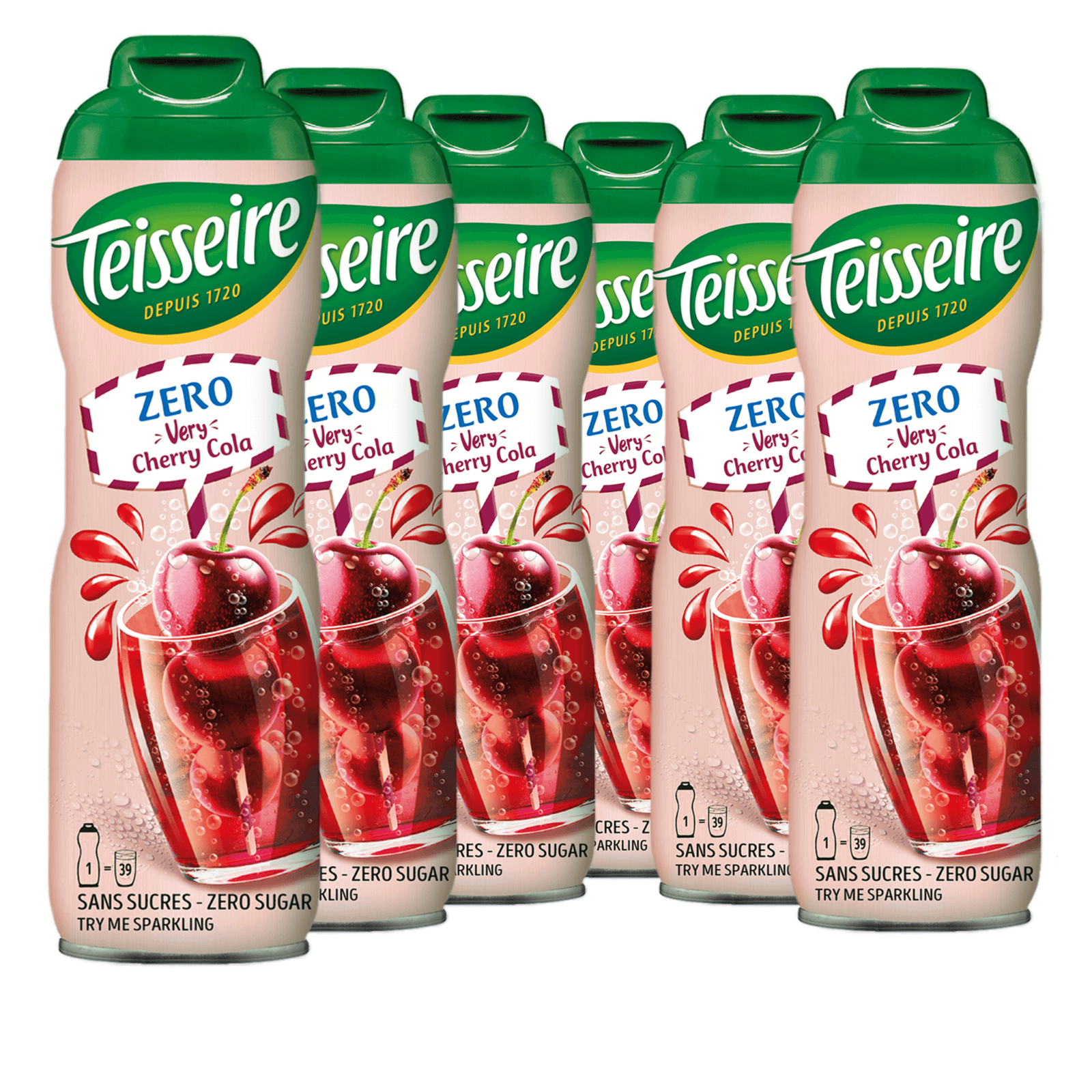 6 × Teisseire Zero Sirup Cherry Cola 600ml