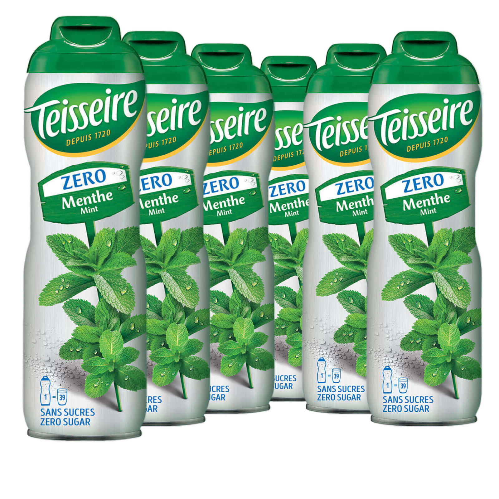 6 × Teisseire Zero Sirup Minze 600ml