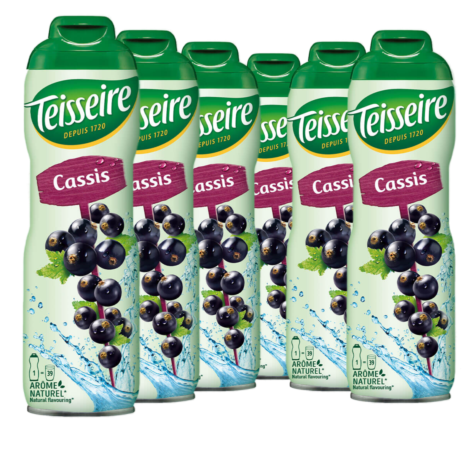 6 × Teisseire Sirup Cassis (schwarze Johannisbeere) 600ml
