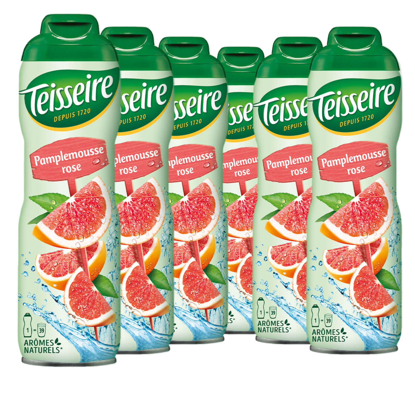 6 × Teisseire Sirup Pink Grapefruit 600ml