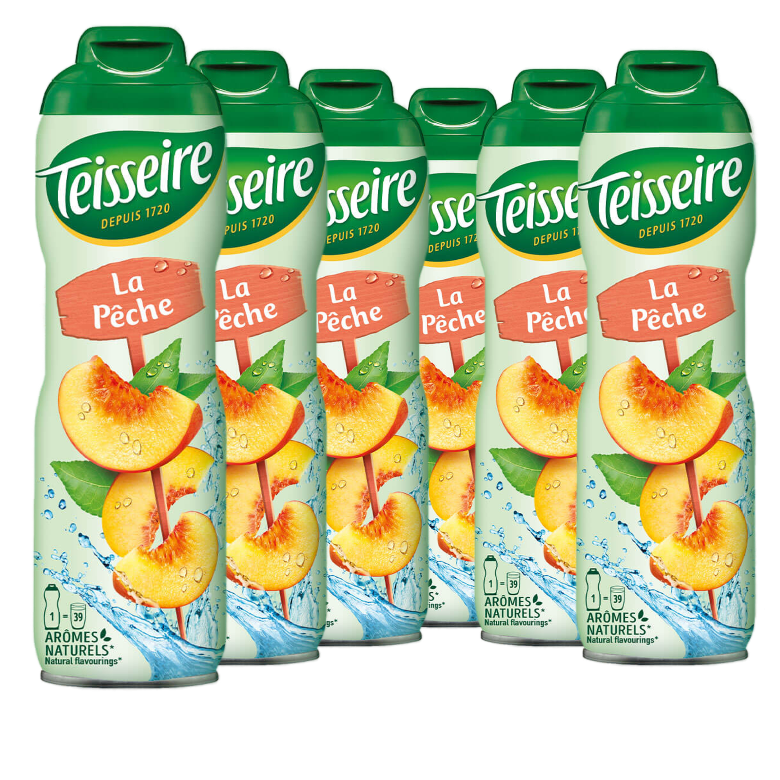 6 × Teisseire Sirup Pfirsich 600ml