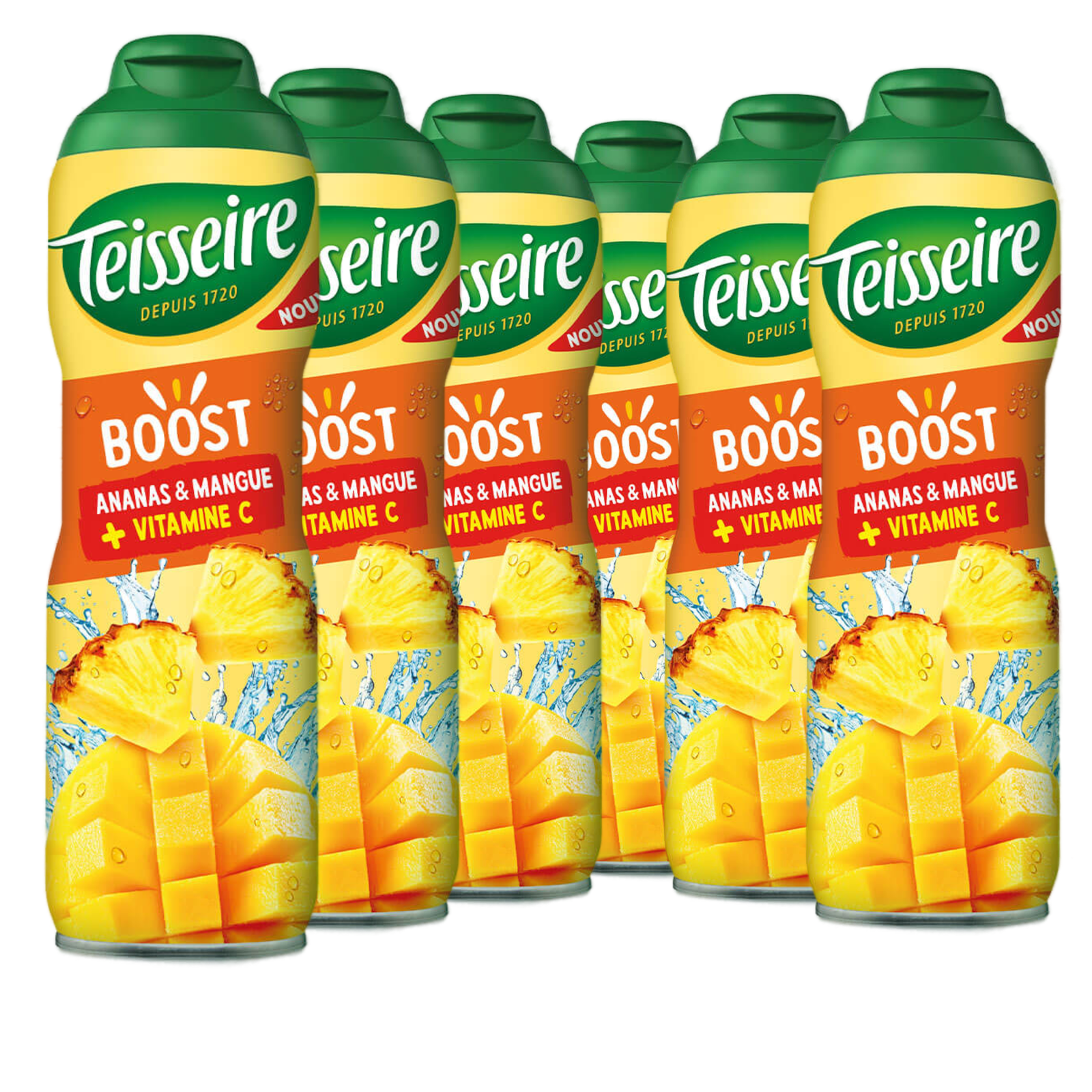 6 × Teisseire Sirup Boost Ananas Mango + Vitamin C