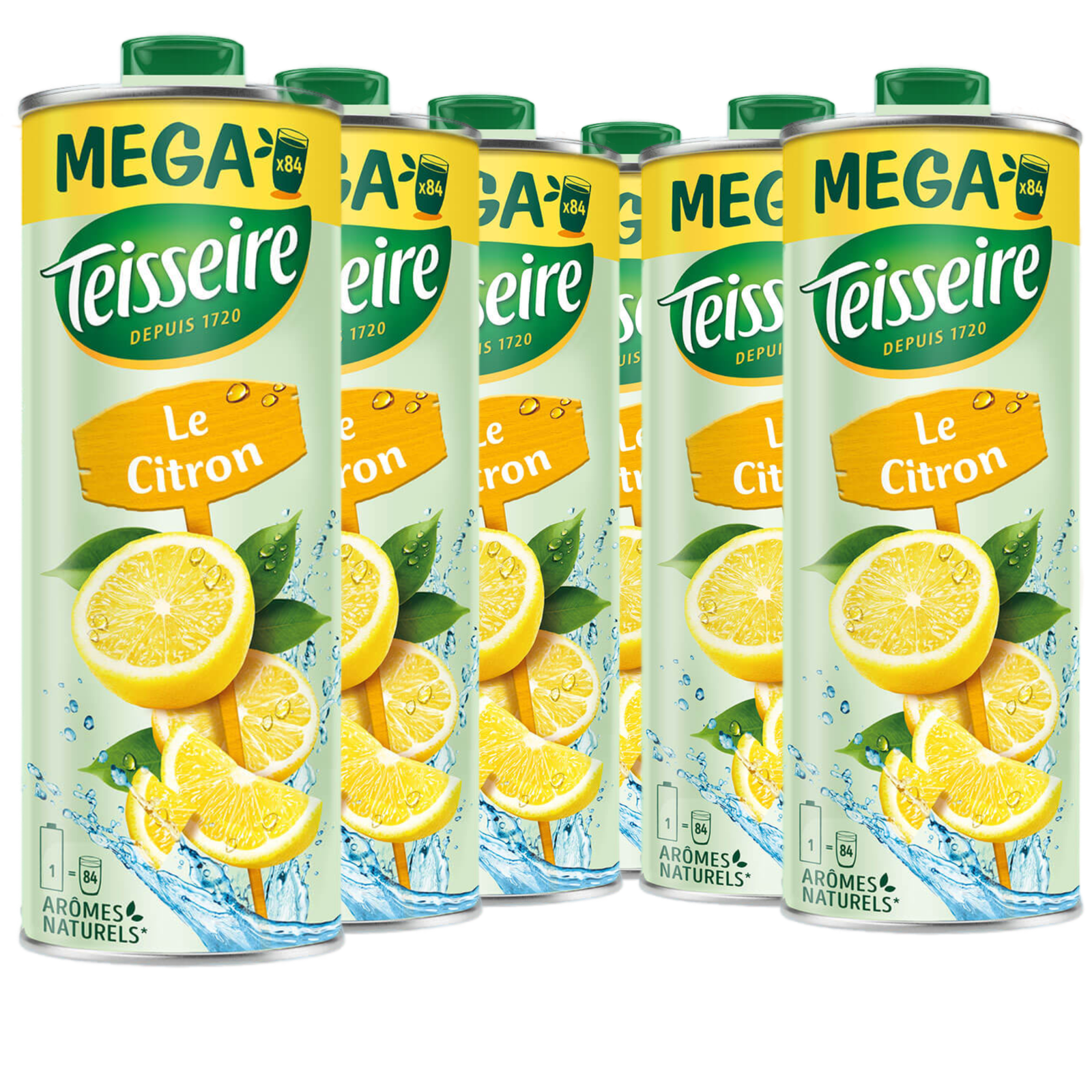 6 × Teisseire Sirup Mega Zitrone 1,3L