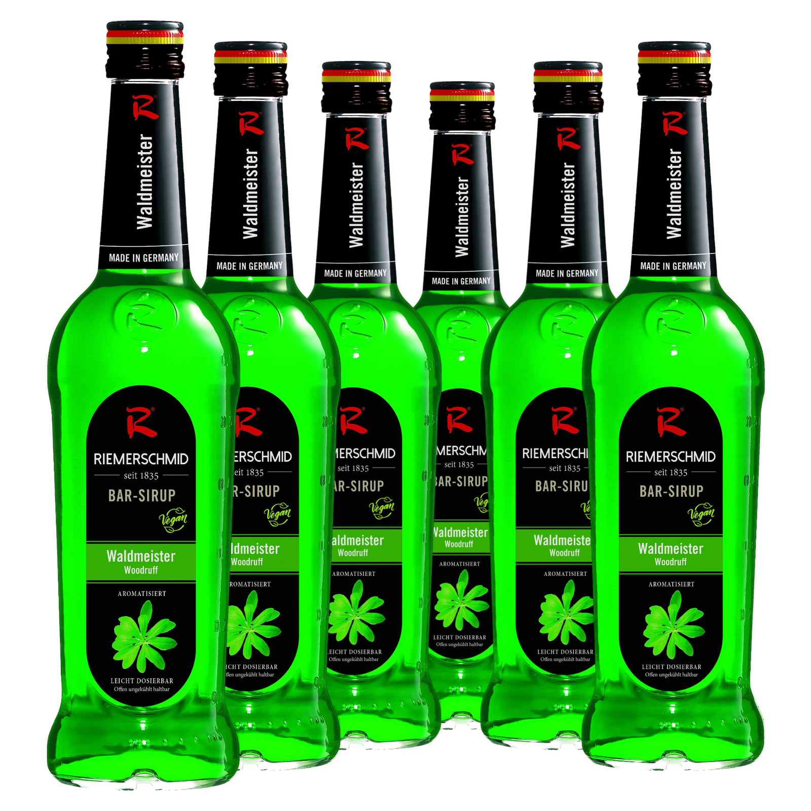 6 × Riemerschmid Bar-Sirup Waldmeister Geschmack 0,7L