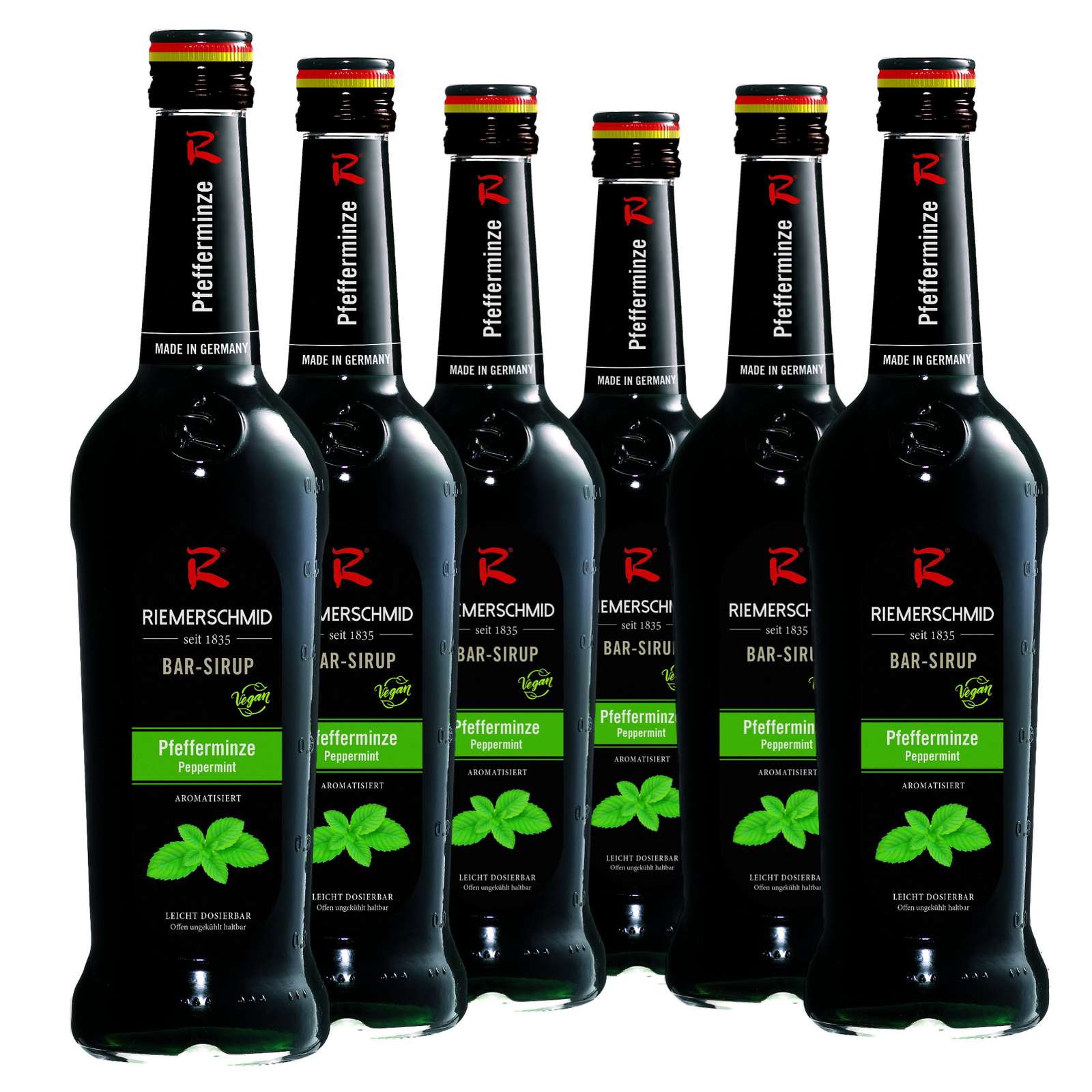 6 × Riemerschmid Bar-Sirup Pfefferminz Geschmack 0,7L