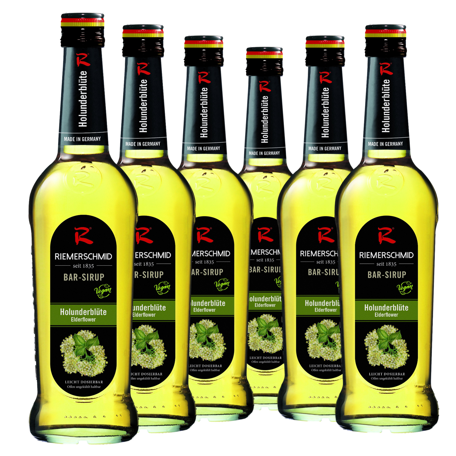 6 × Riemerschmid Bar-Sirup Holunderblüten Geschmack 0,7L