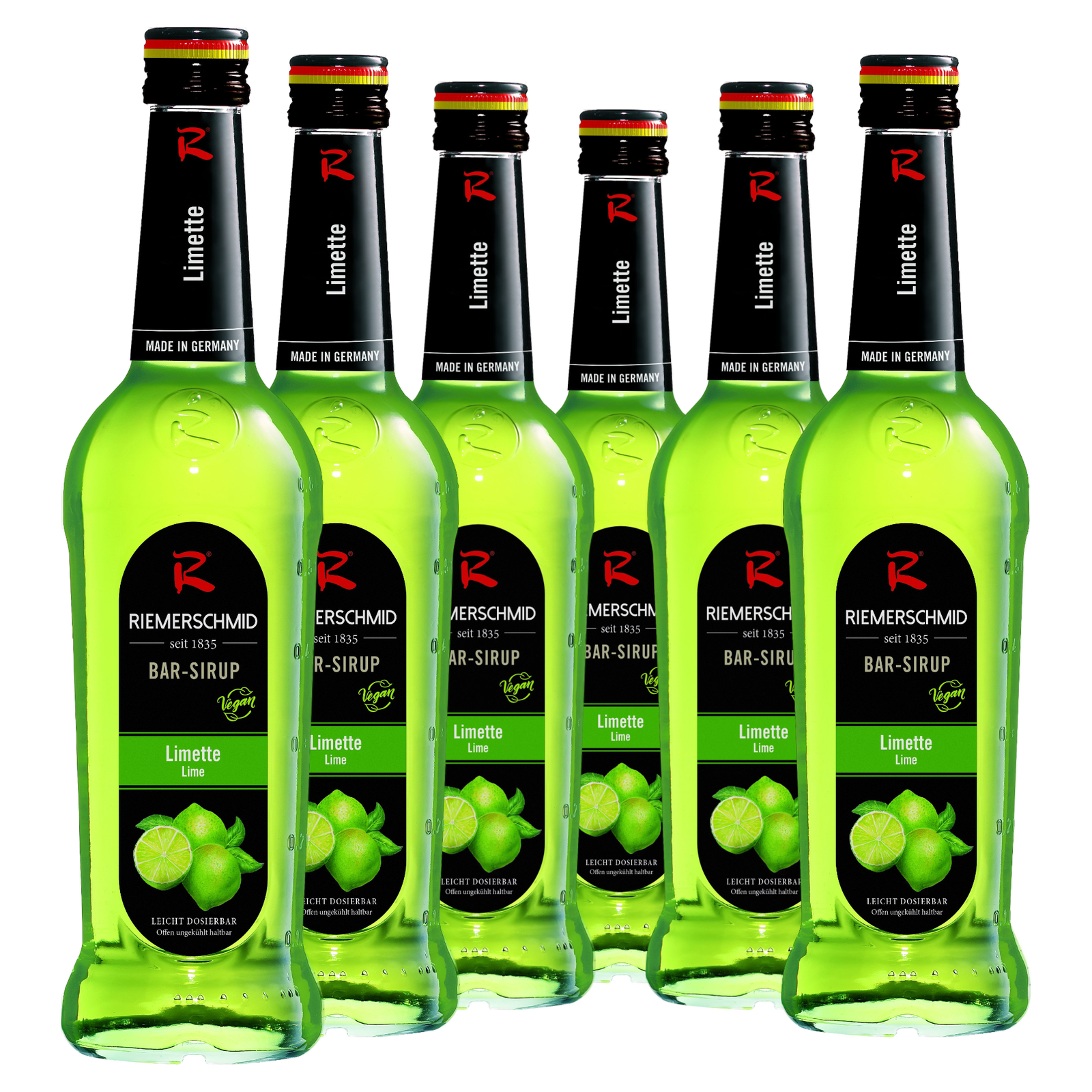 6 × Riemerschmid Bar-Sirup Limetten Geschmack 0,7L