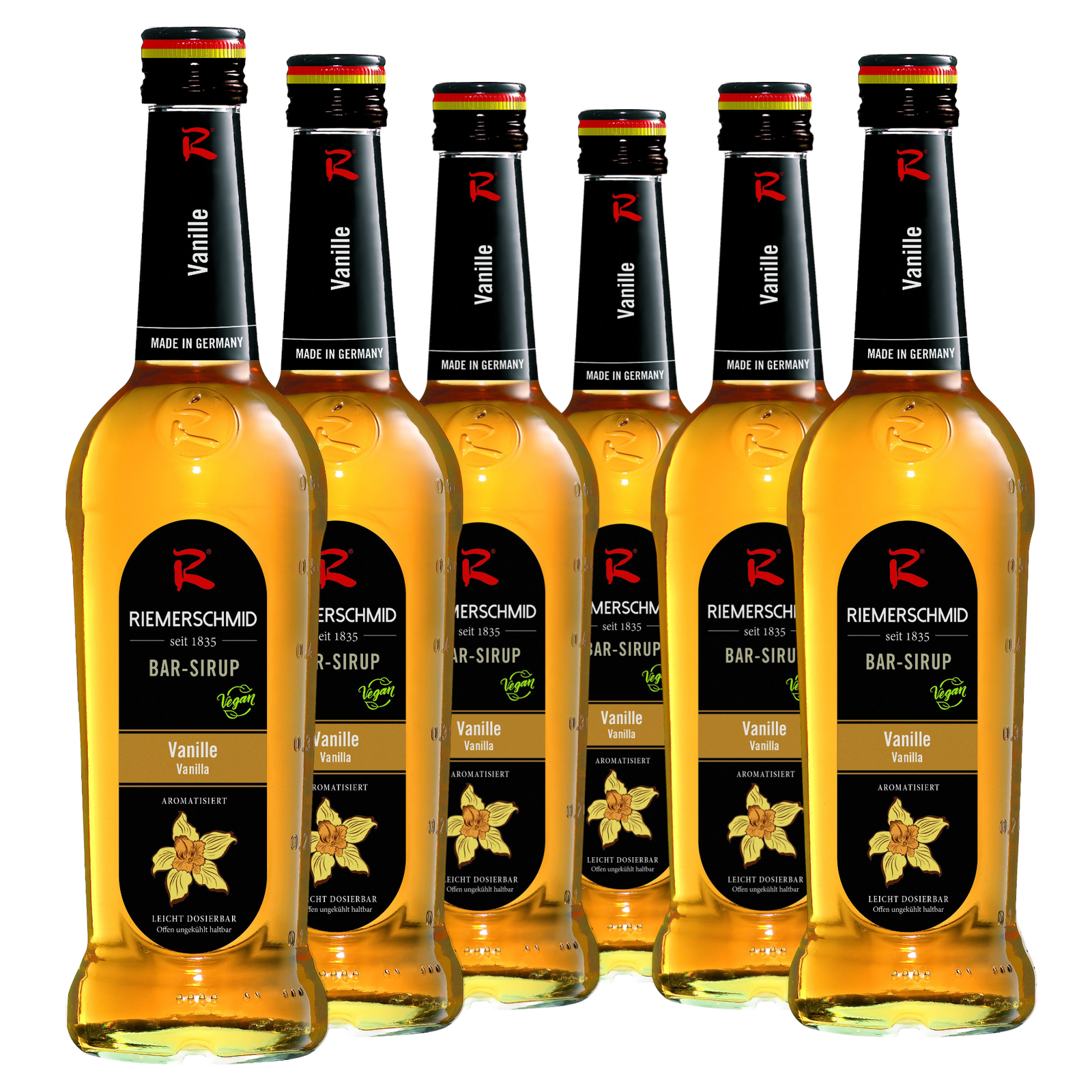6 × Riemerschmid Bar-Sirup Vanille Geschmack 0,7L