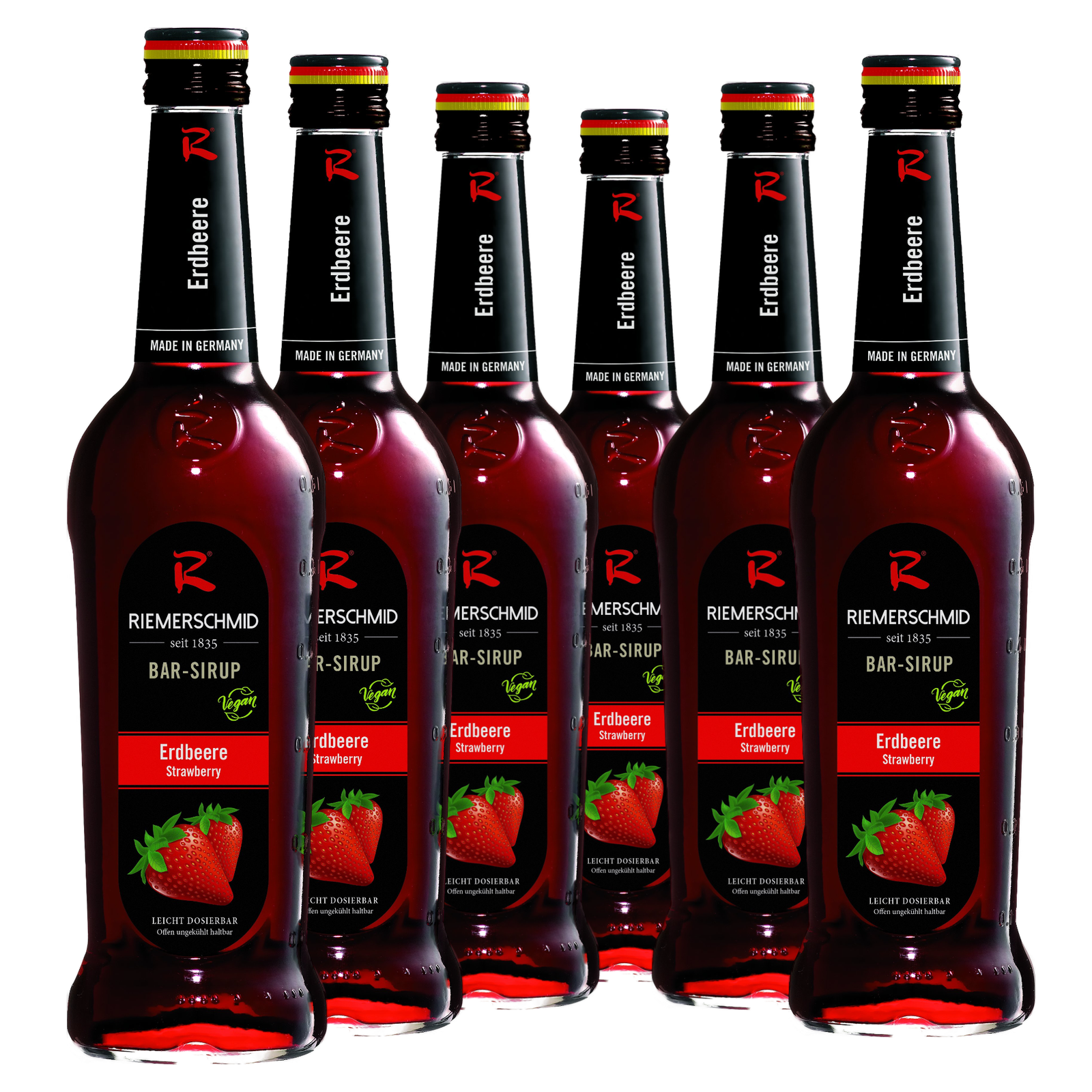 6 × Riemerschmid Bar-Sirup Erdbeer Geschmack 0,7L