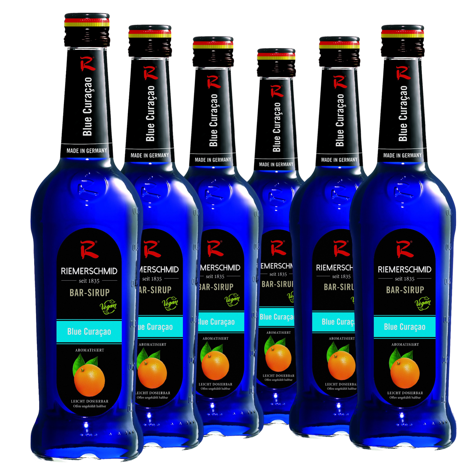 6 × Riemerschmid Bar-Sirup Blue Curacao Geschmack 0,7L