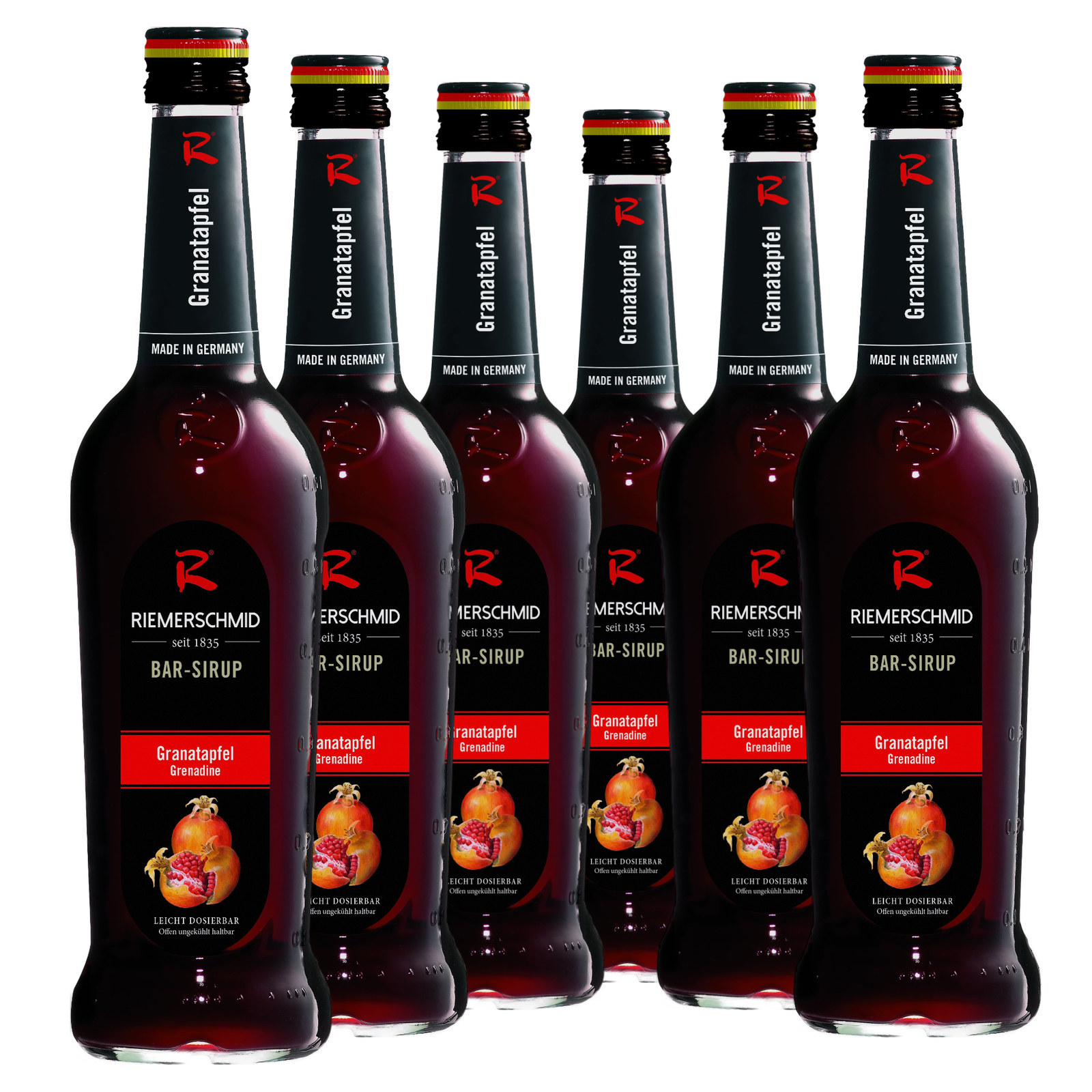 6 × Riemerschmid Bar-Sirup Grenadine (Granatapfel) Geschmack 0,7L