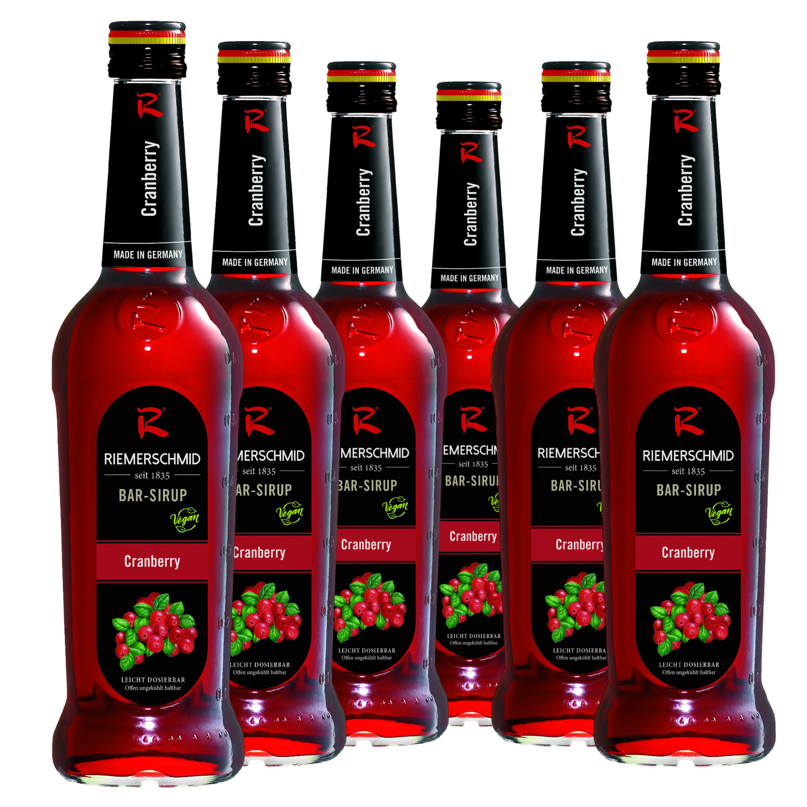 6 × Riemerschmid Bar-Sirup Cranberry Geschmack 0,7L