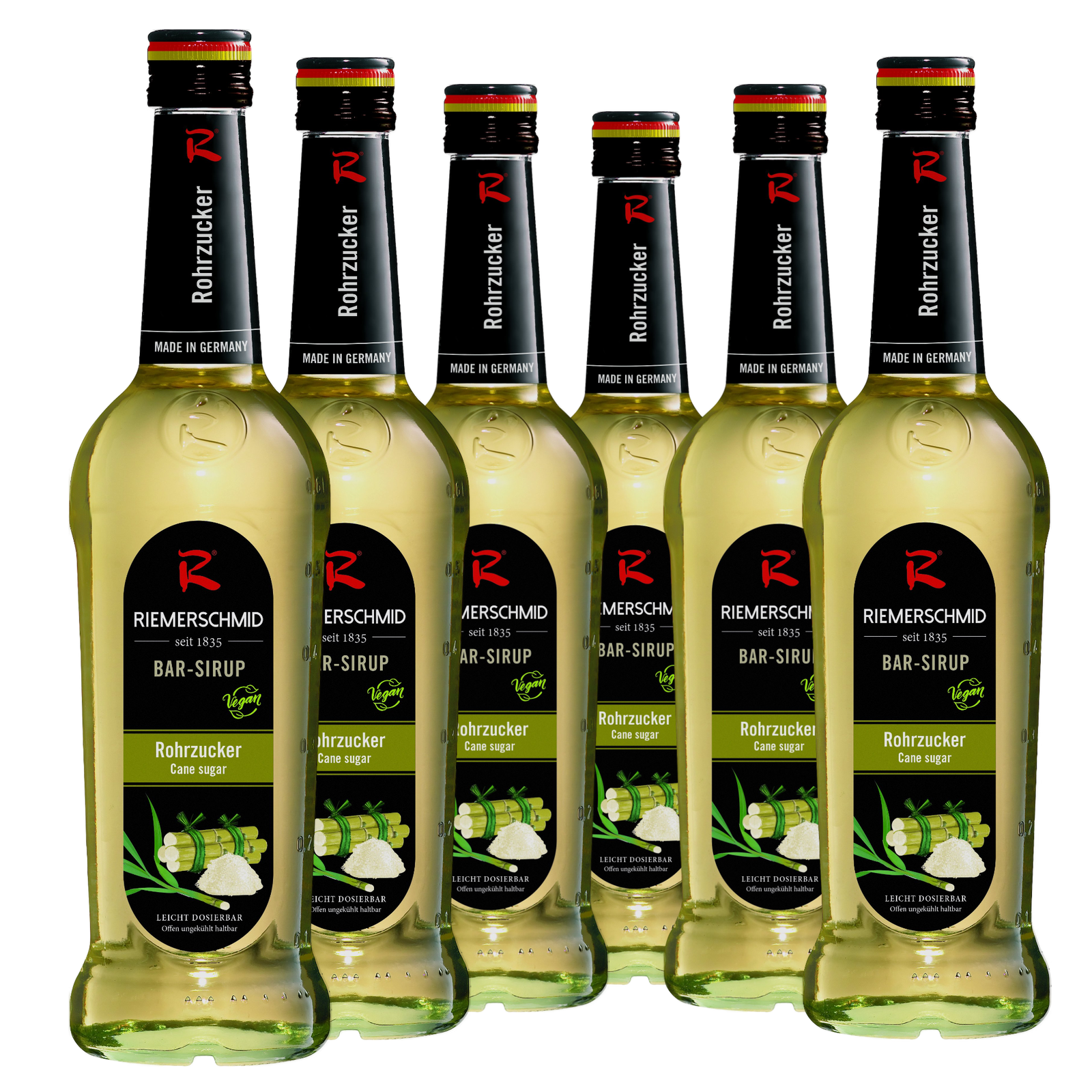 6 × Riemerschmid Bar-Sirup Rohrzucker 0,7L