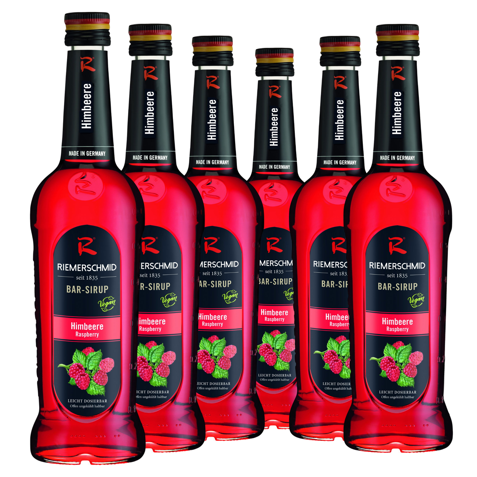 6 × Riemerschmid Bar-Sirup Himbeer Geschmack 0,7L