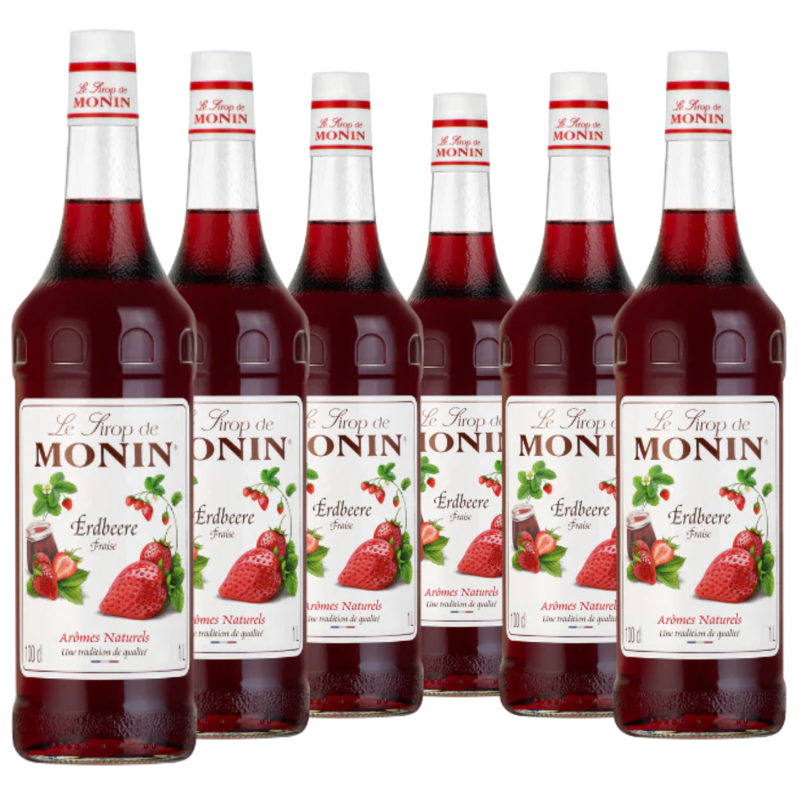 6 × Monin Sirup Erdbeere 1L