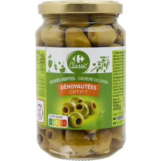 Carrefour Classic Grüne Oliven ohne Stein 160g