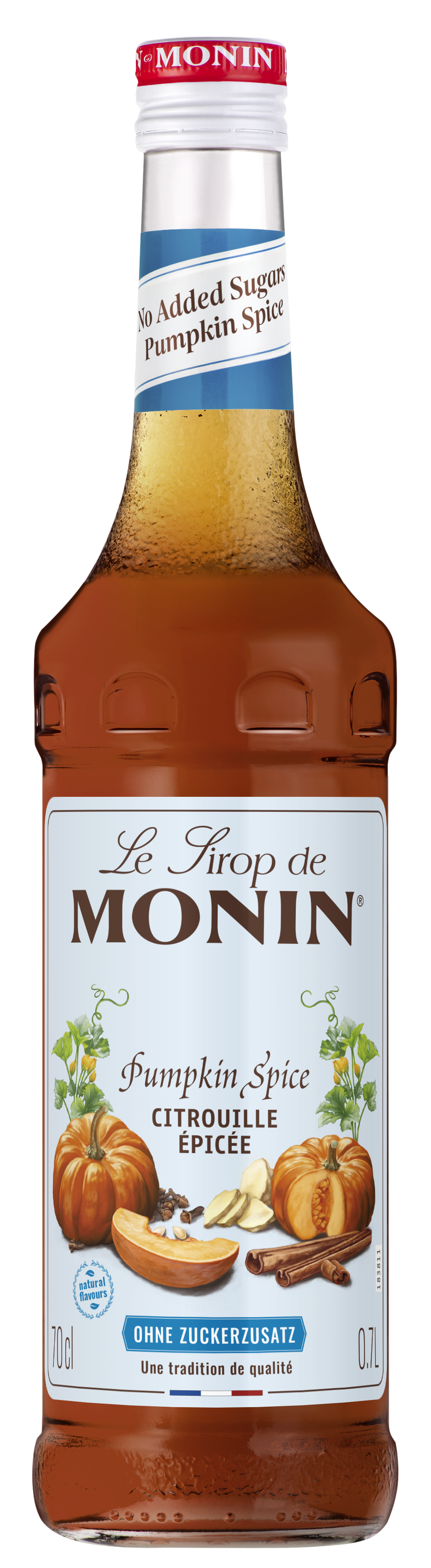 Monin Sirup Pumpkin Spice ohne Zuckerzusatz 0,7L