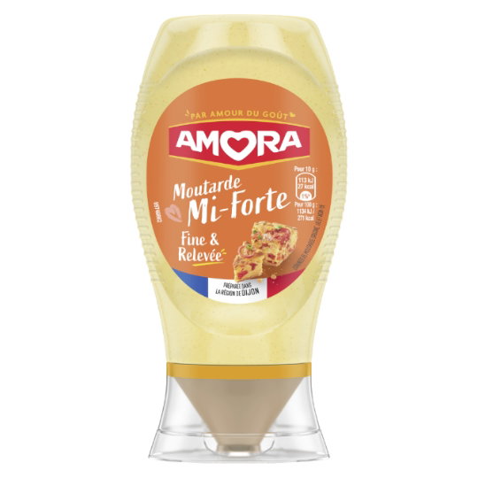 Amora mittelscharfer Senf Mi-Forte 260g Squeeze-Flasche