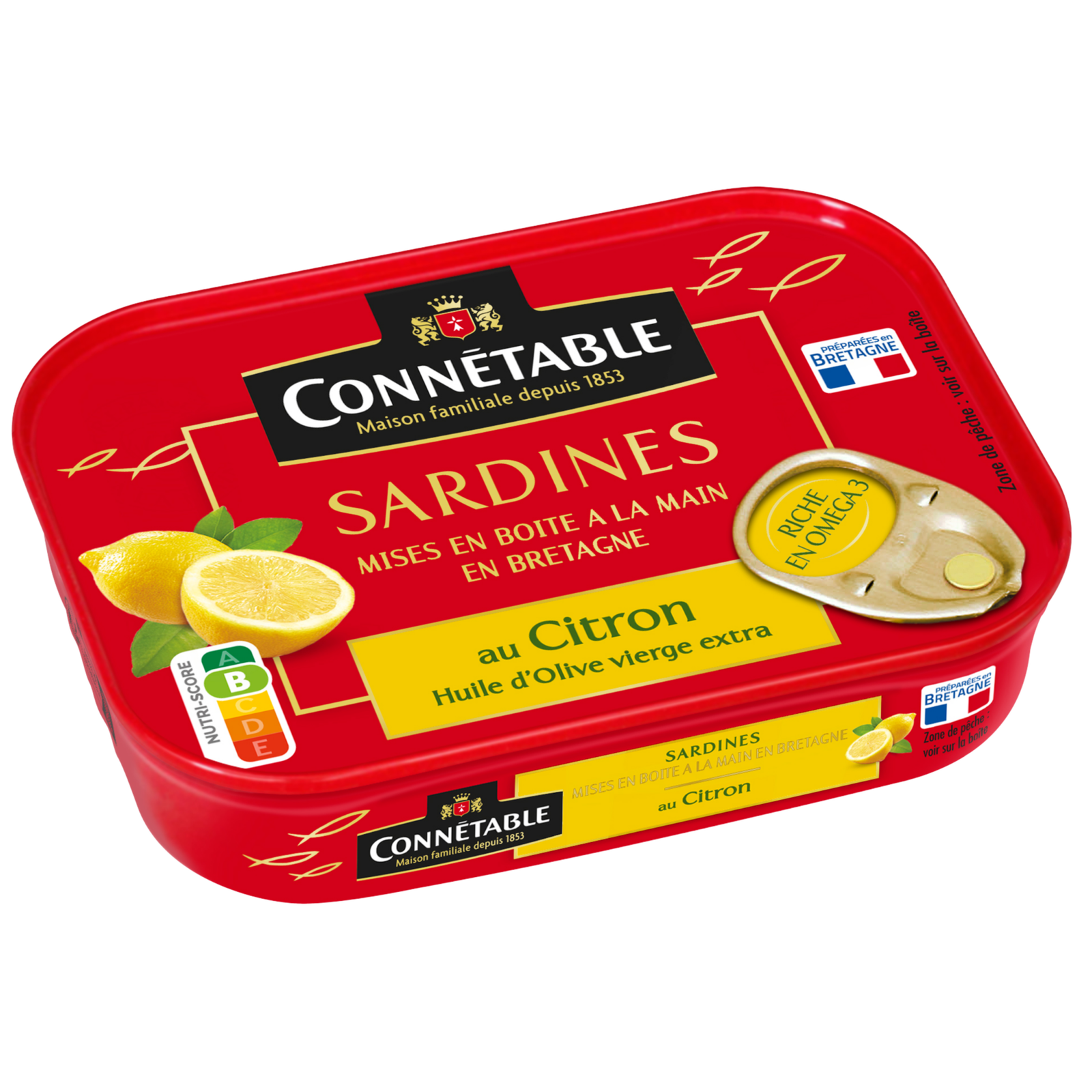 Connetable Sardinen eingelegt in Olivenöl mit Zitrone 135gr. / Atg. 102gr.
