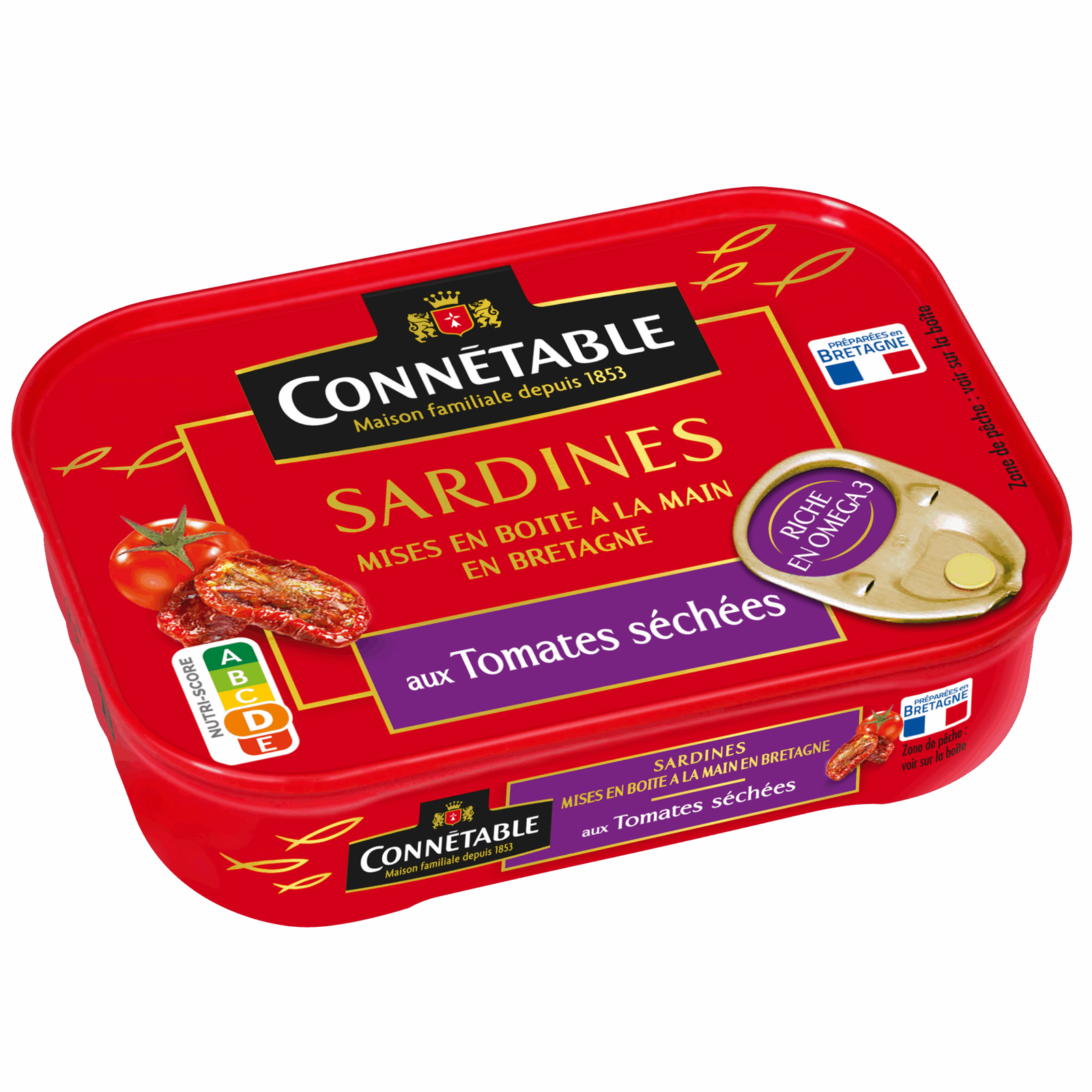 Connetable Sardinen mit Olivenöl und sonnengetrockneten Tomaten 135 g